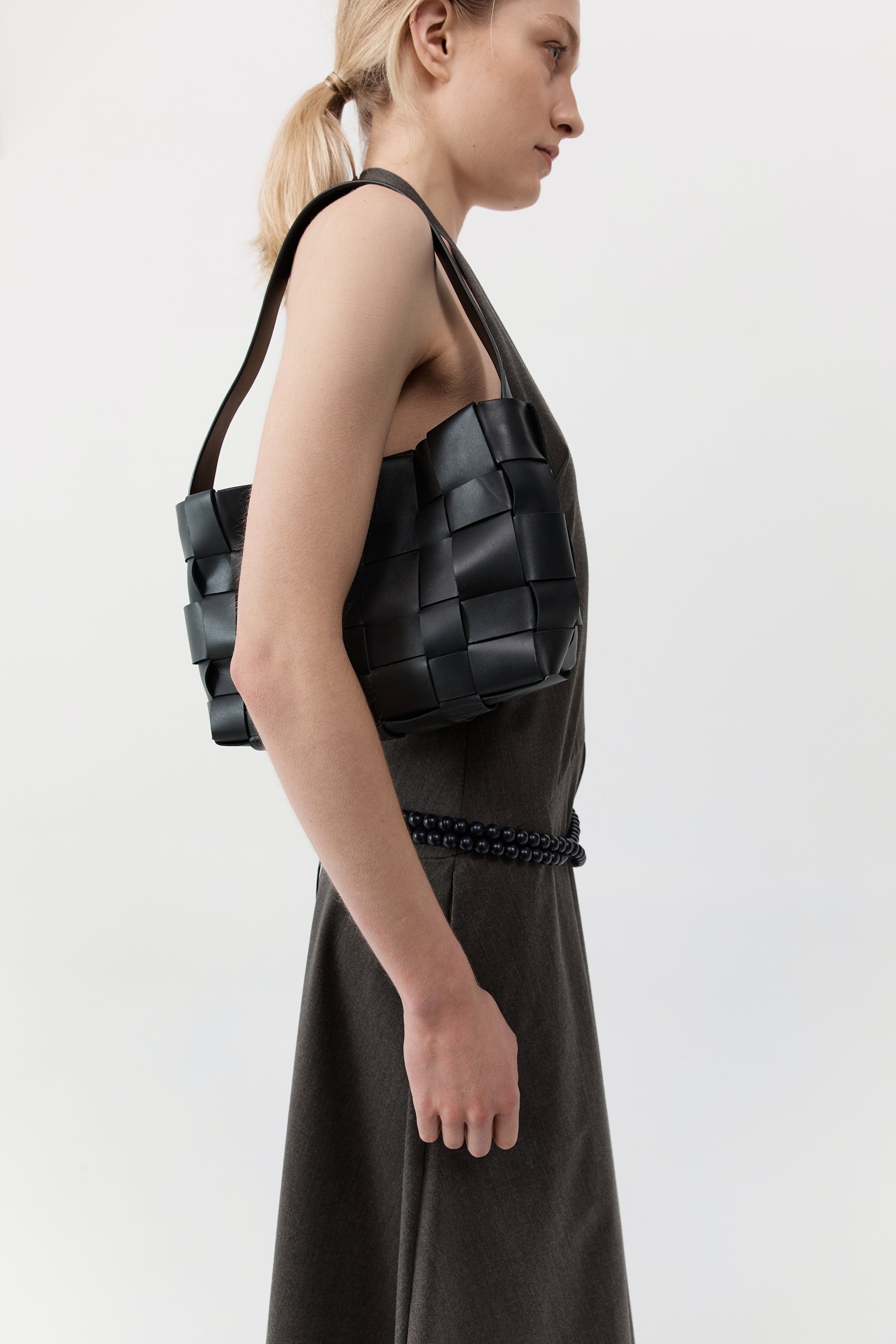 Woven Mini Tote - Black