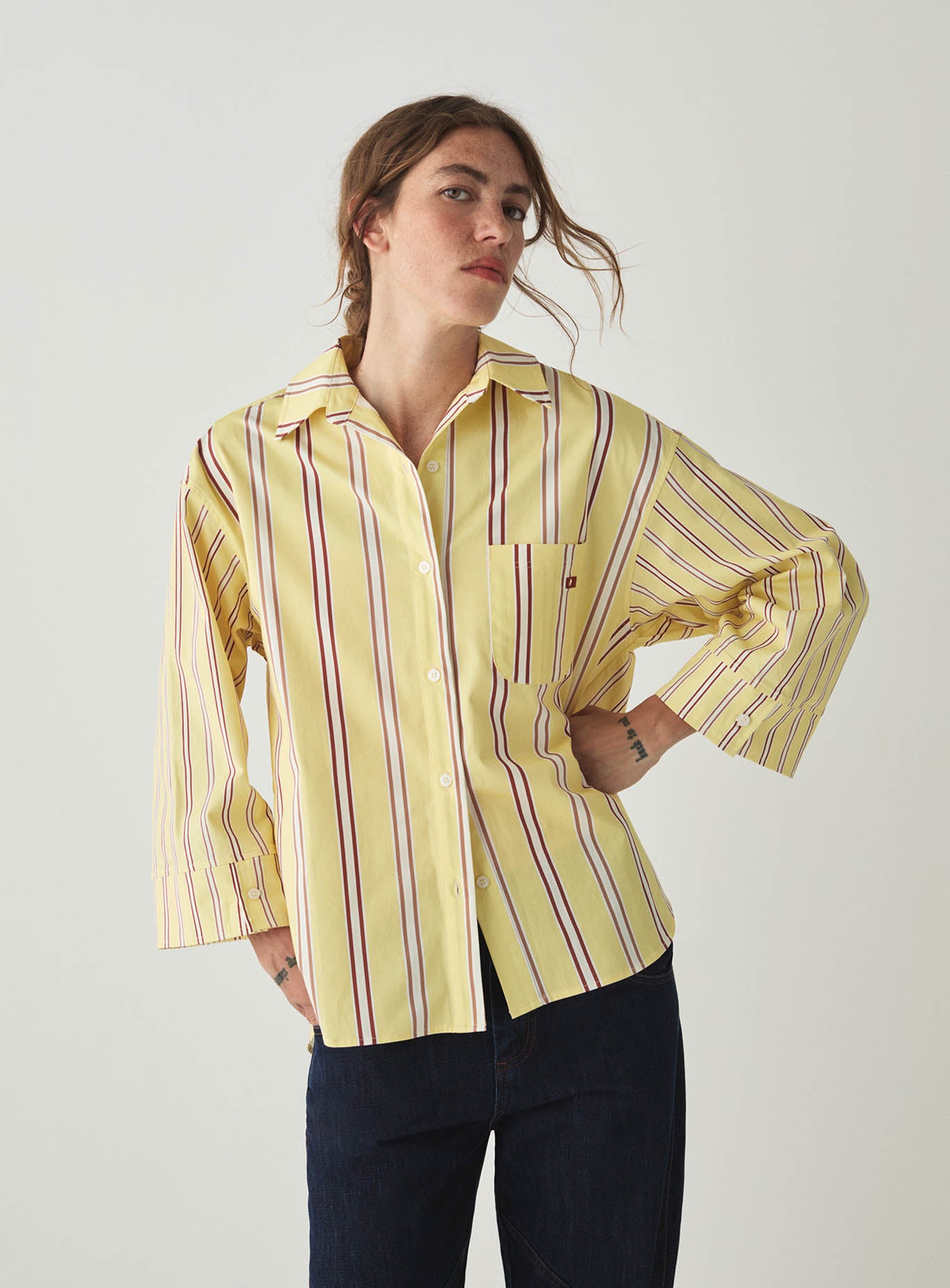Caos Striped Shirt - Butter