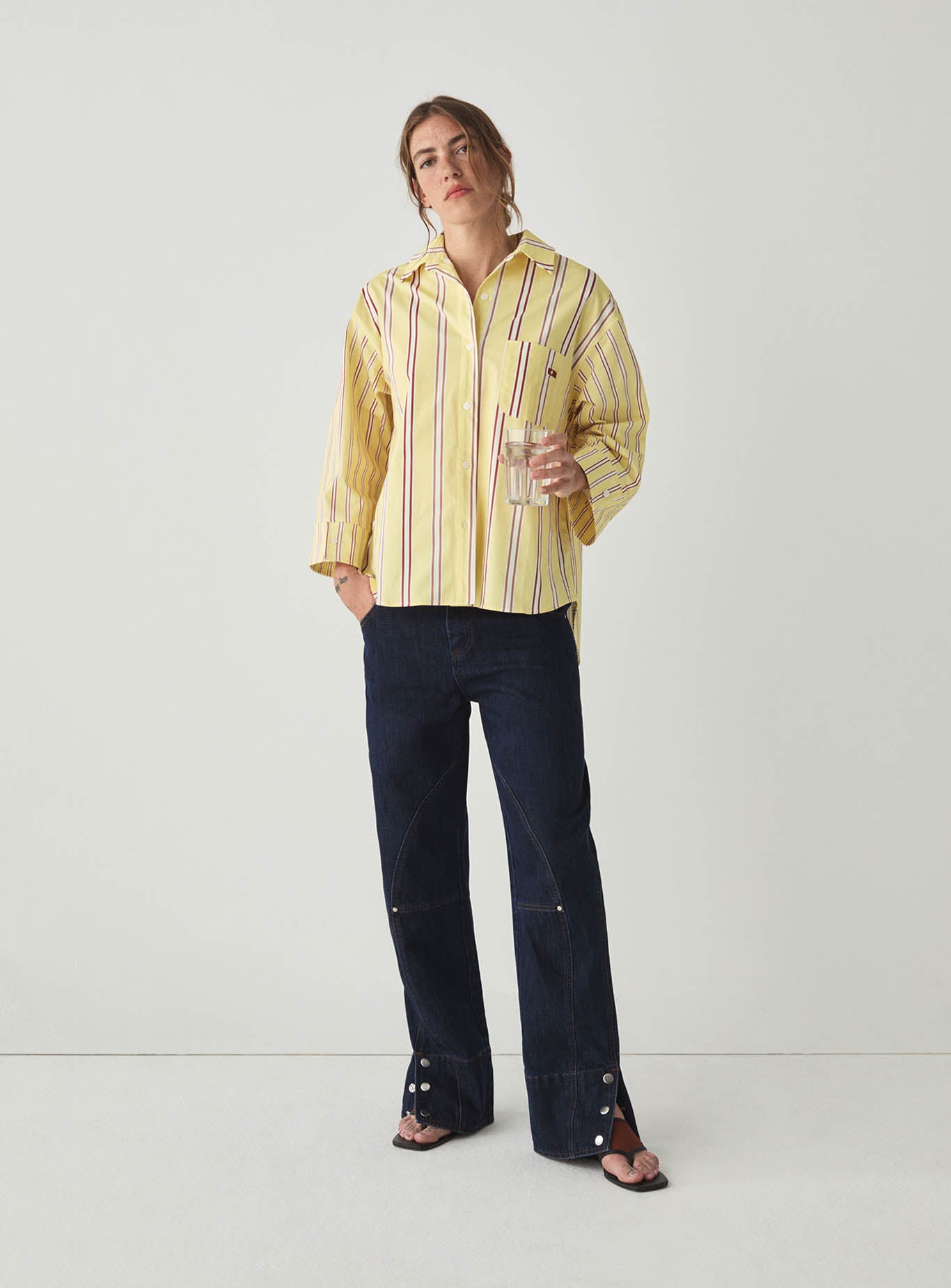 Caos Striped Shirt - Butter