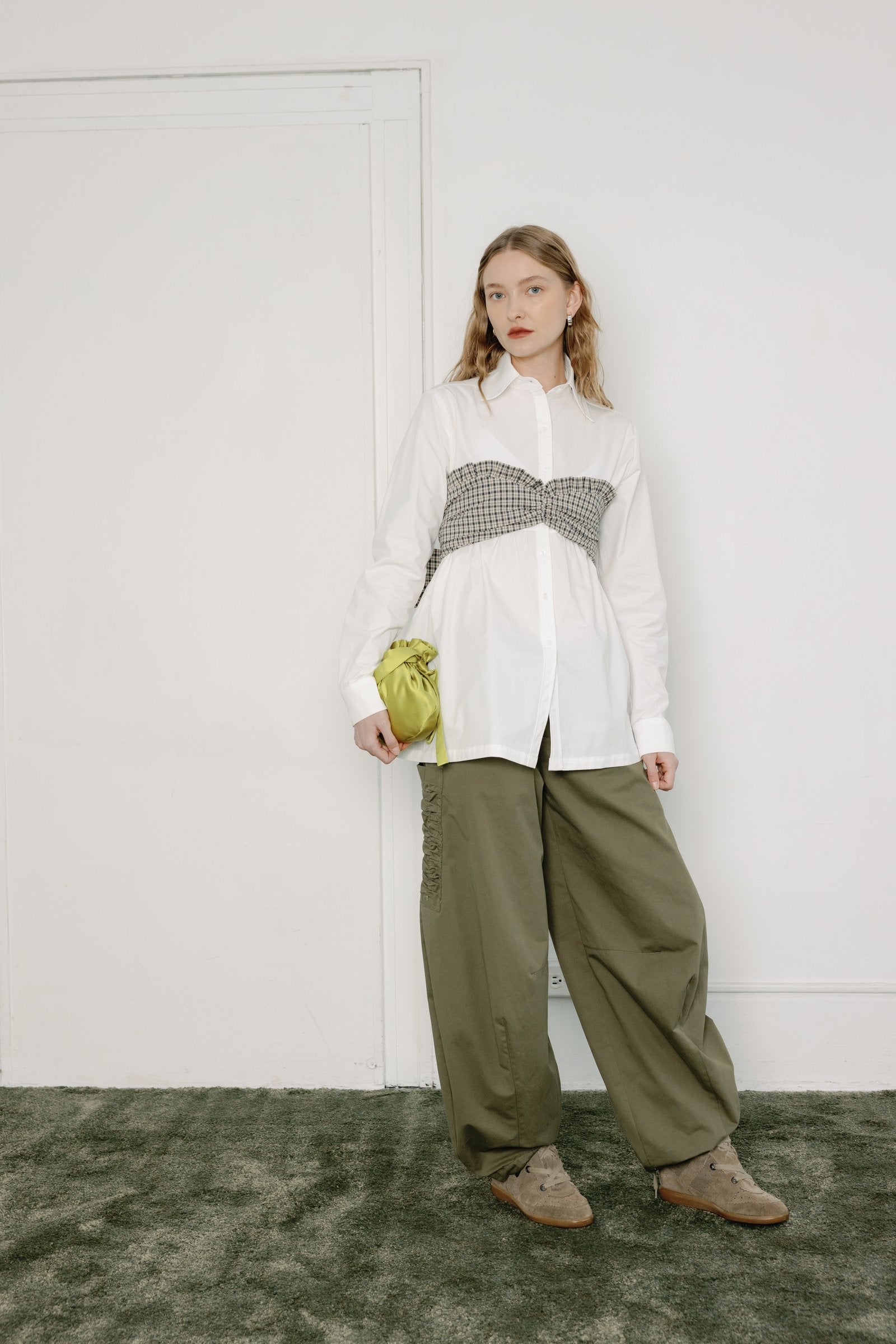 Patti Top - Shell & Sandy Plaid