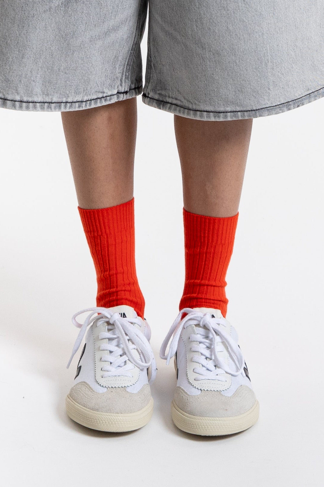 Rib Overankle Socks - Bill Red