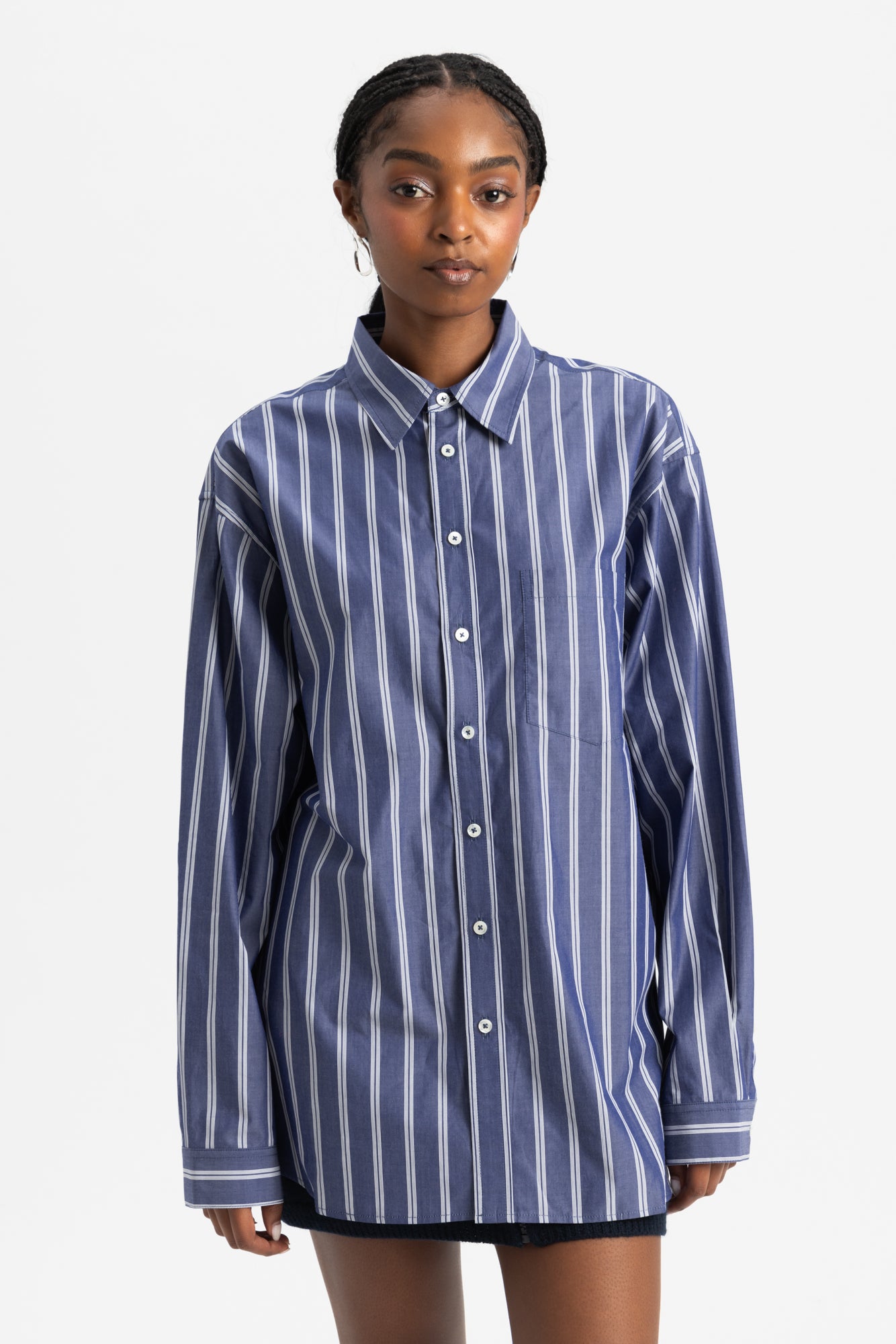 Nolan Shirt - Indigo White Stripe