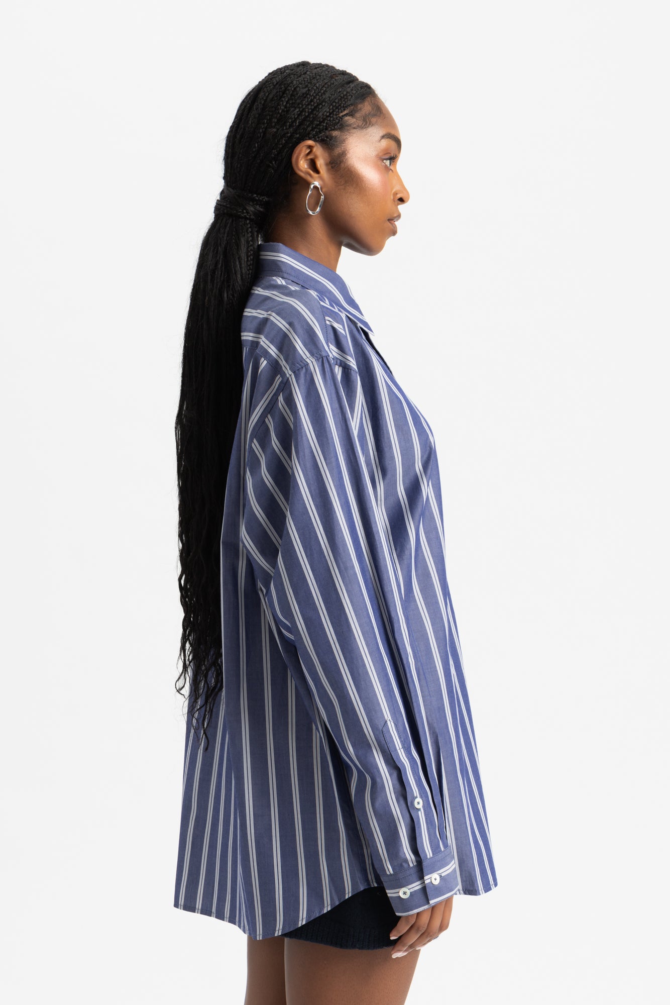 Nolan Shirt - Indigo White Stripe