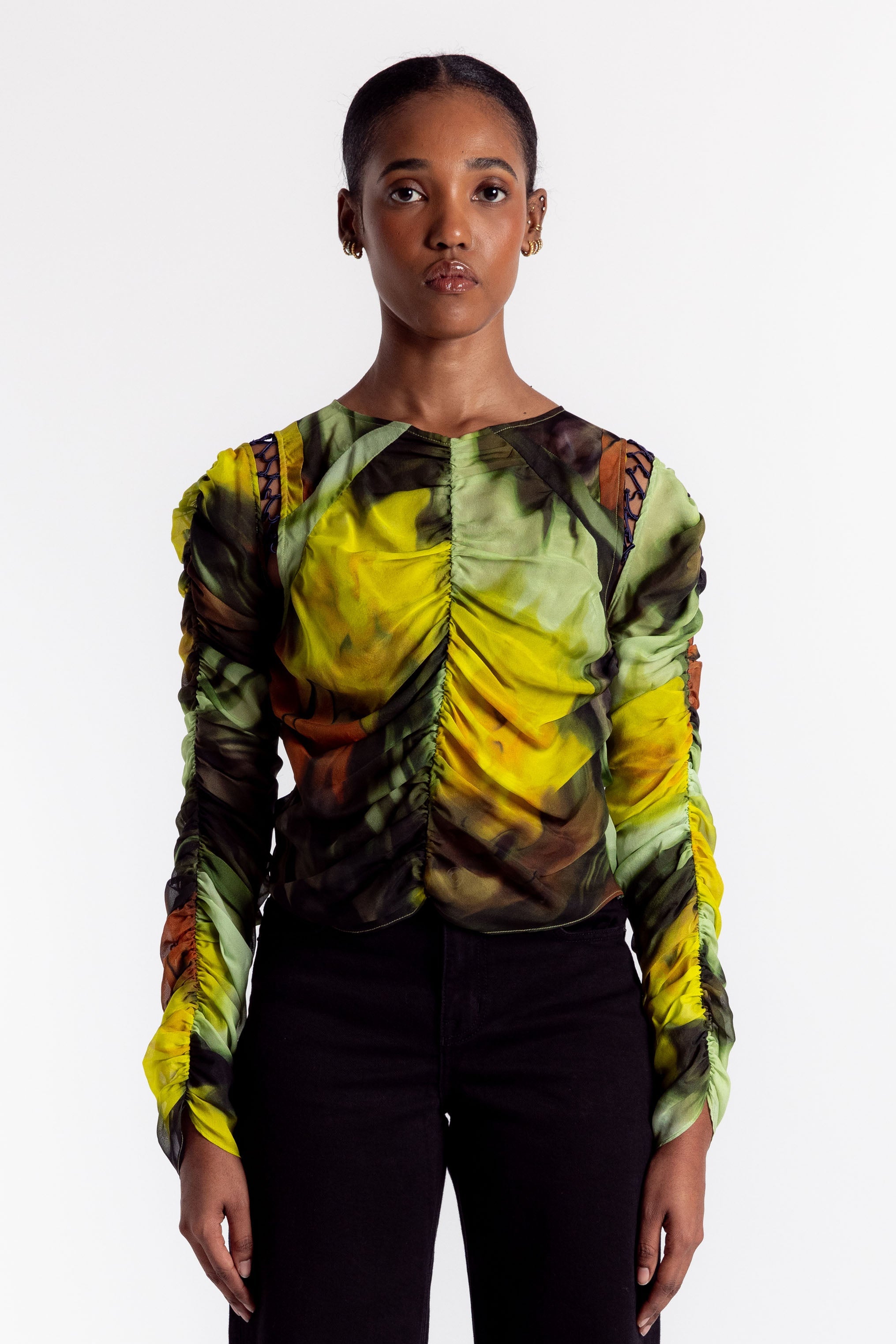 Gathered Delilah Top - Melting Bloom