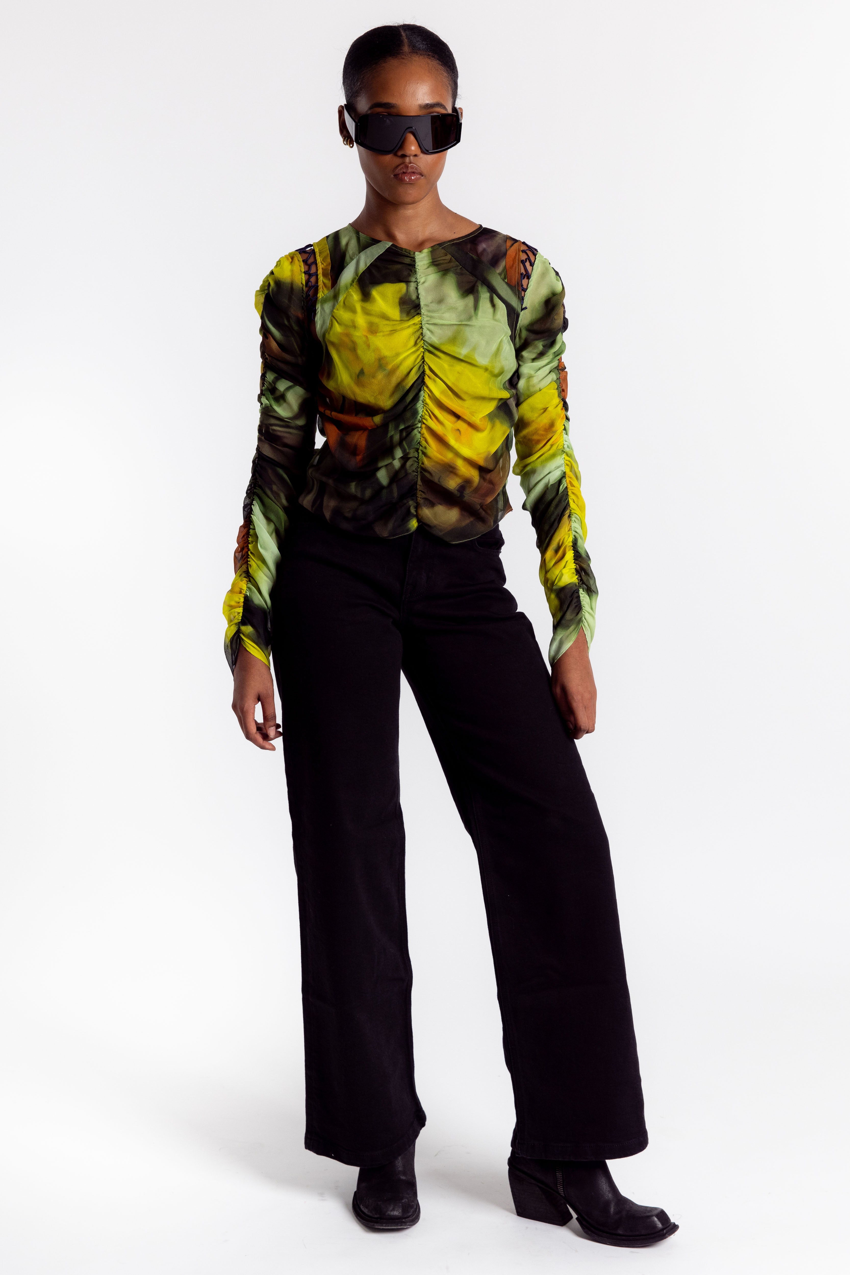 Gathered Delilah Top - Melting Bloom