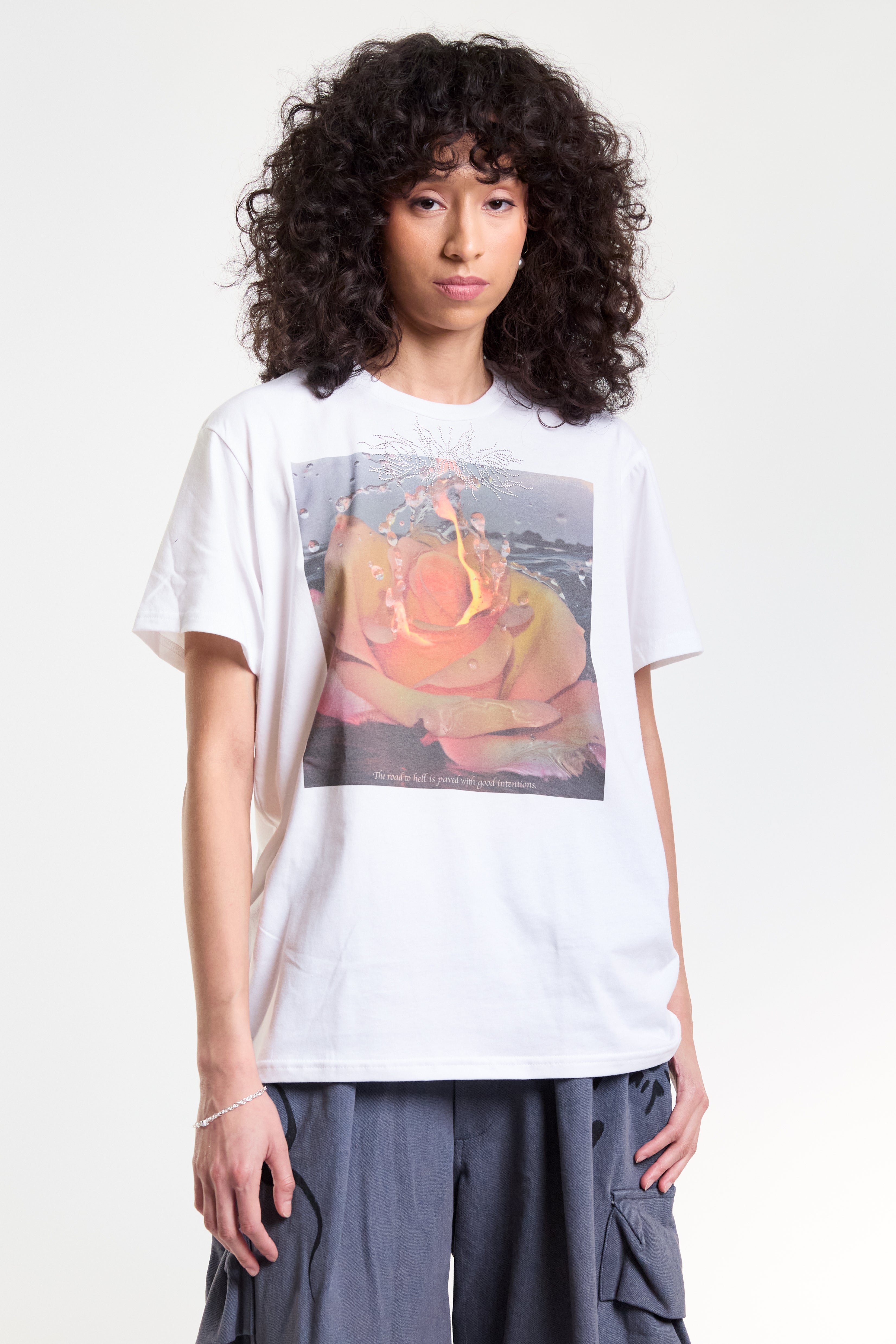 Rhinestone Graphic Tee - Intentions