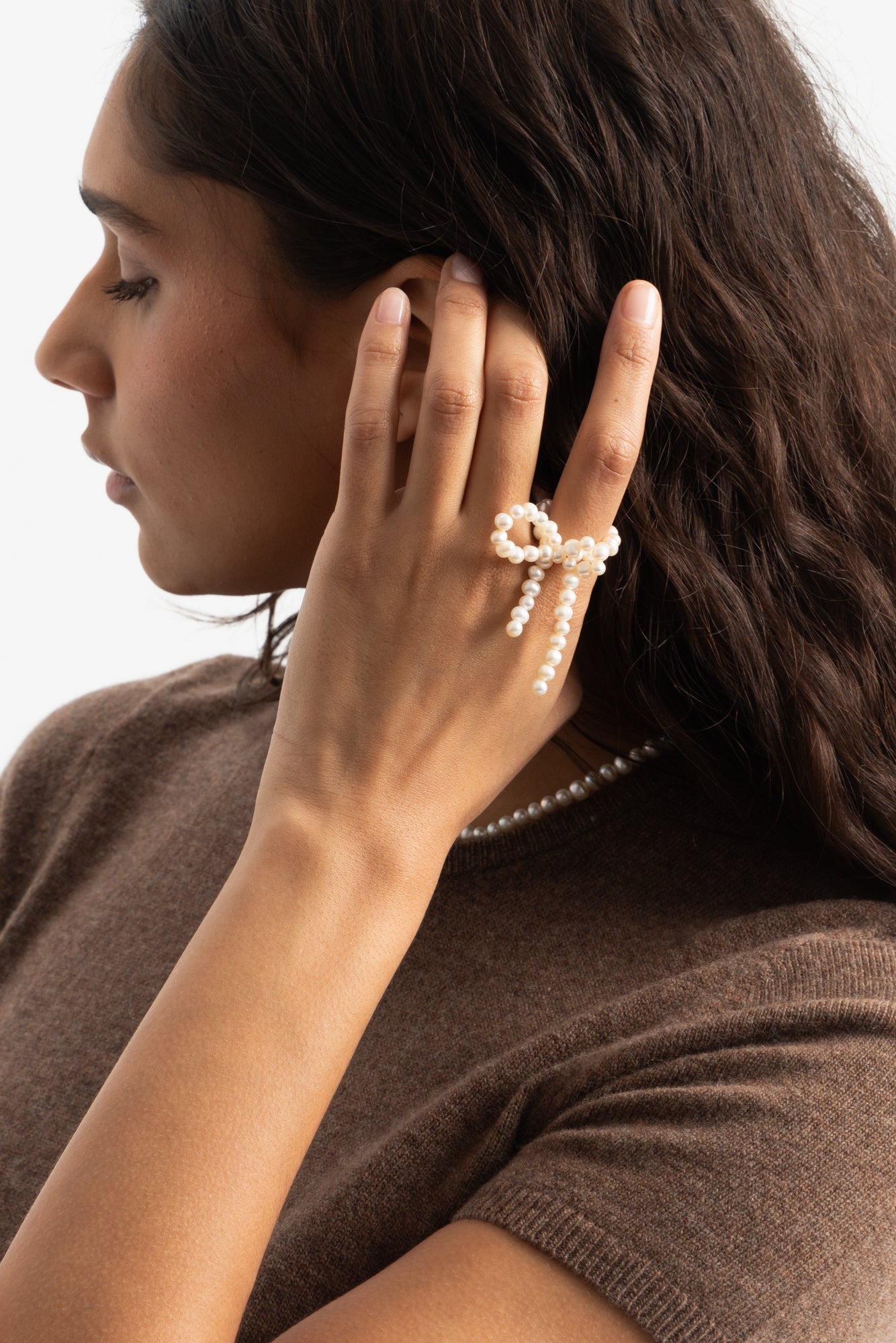 Loop The Loop Pearl Ring - 18ct Gold Plated