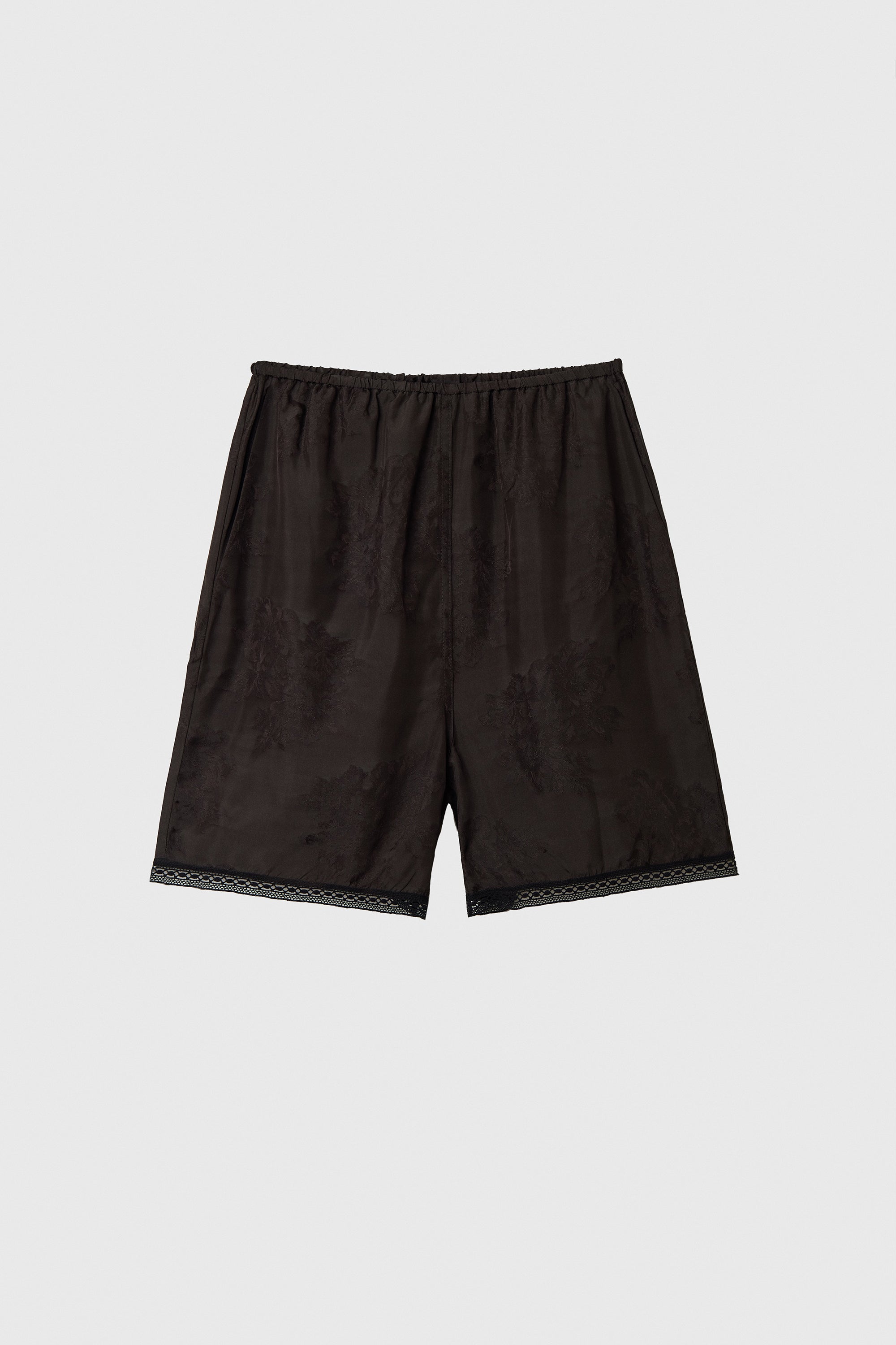 Jacquard Bermuda with Lace - Dark Brown
