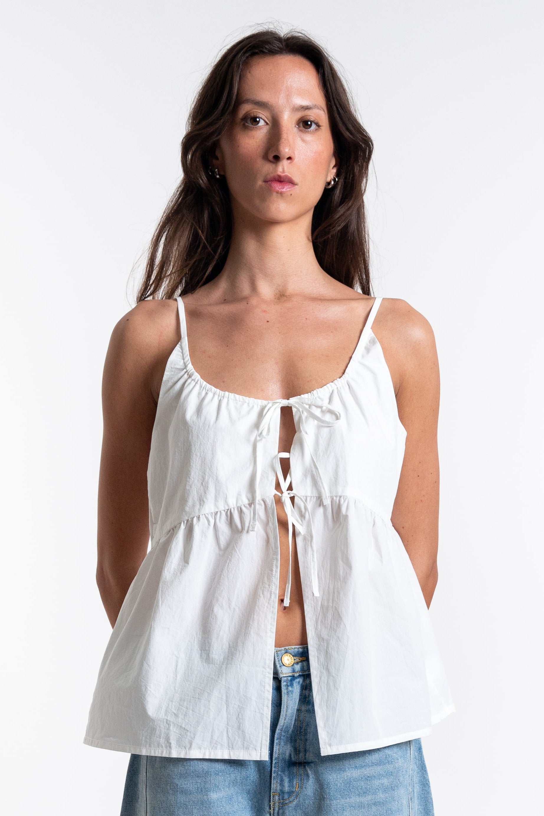 Double Tie Top - White