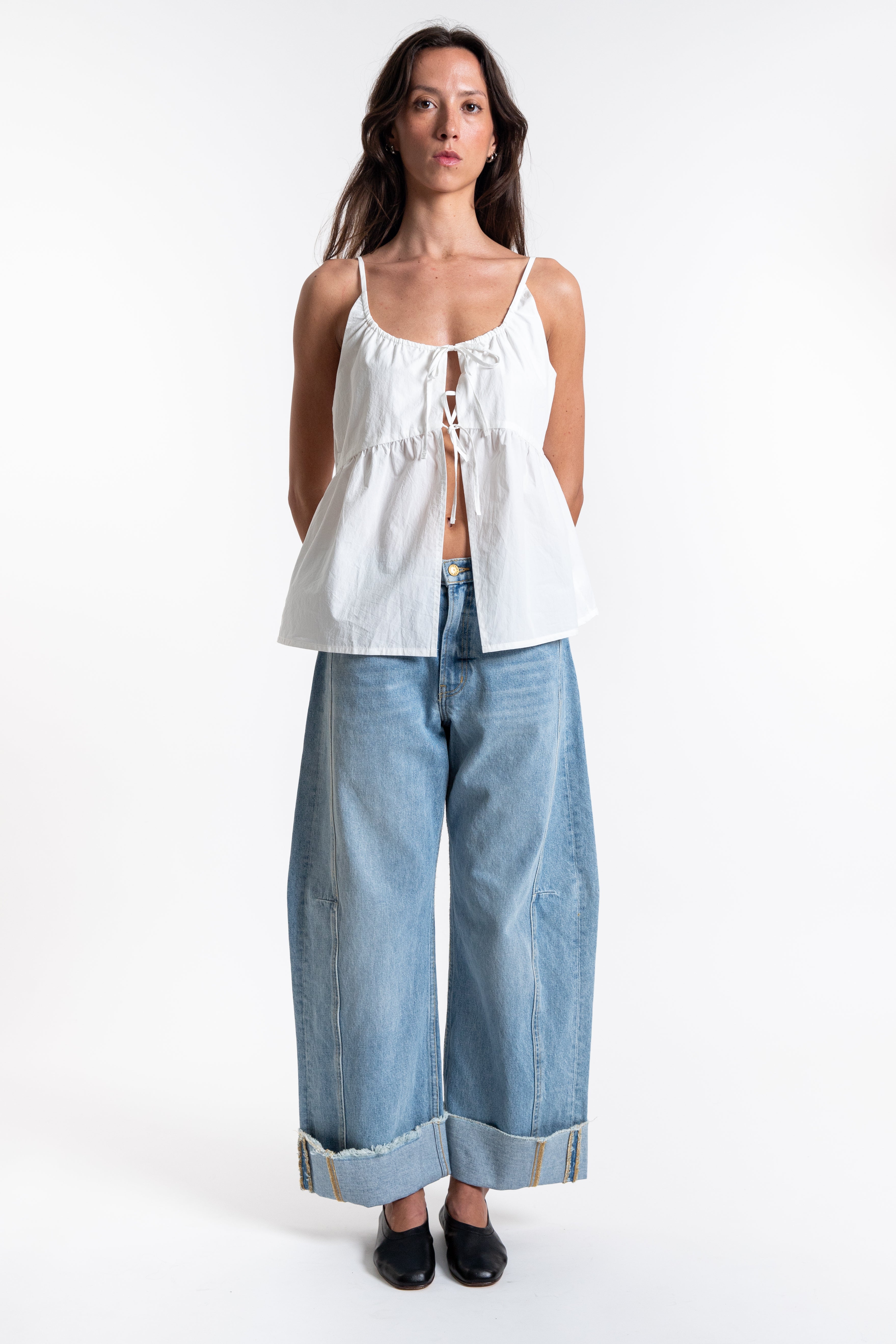 Double Tie Top - White