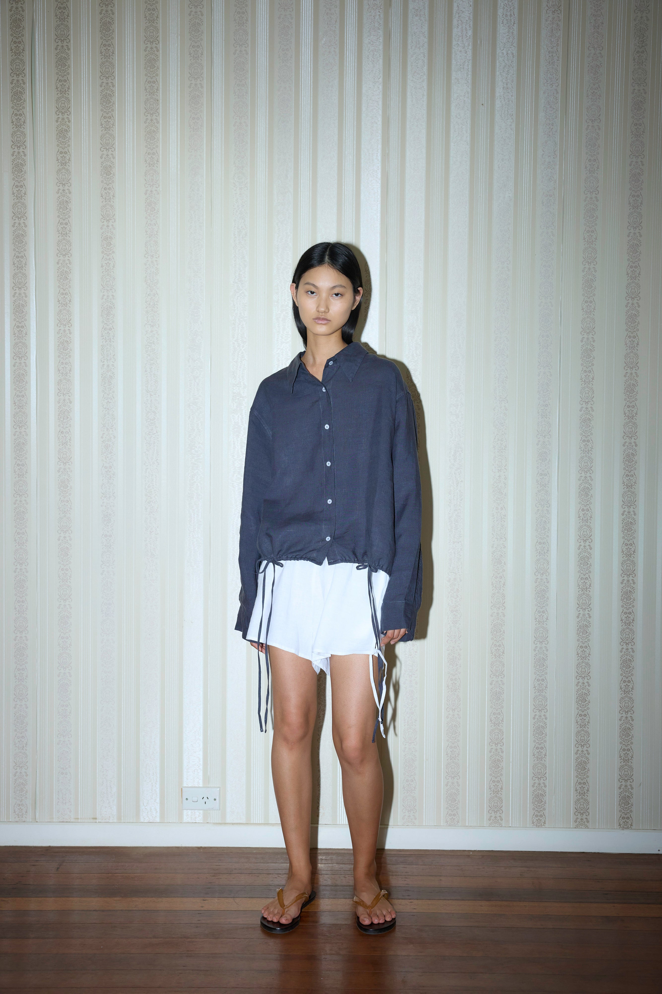 Side Tie Shorts - White