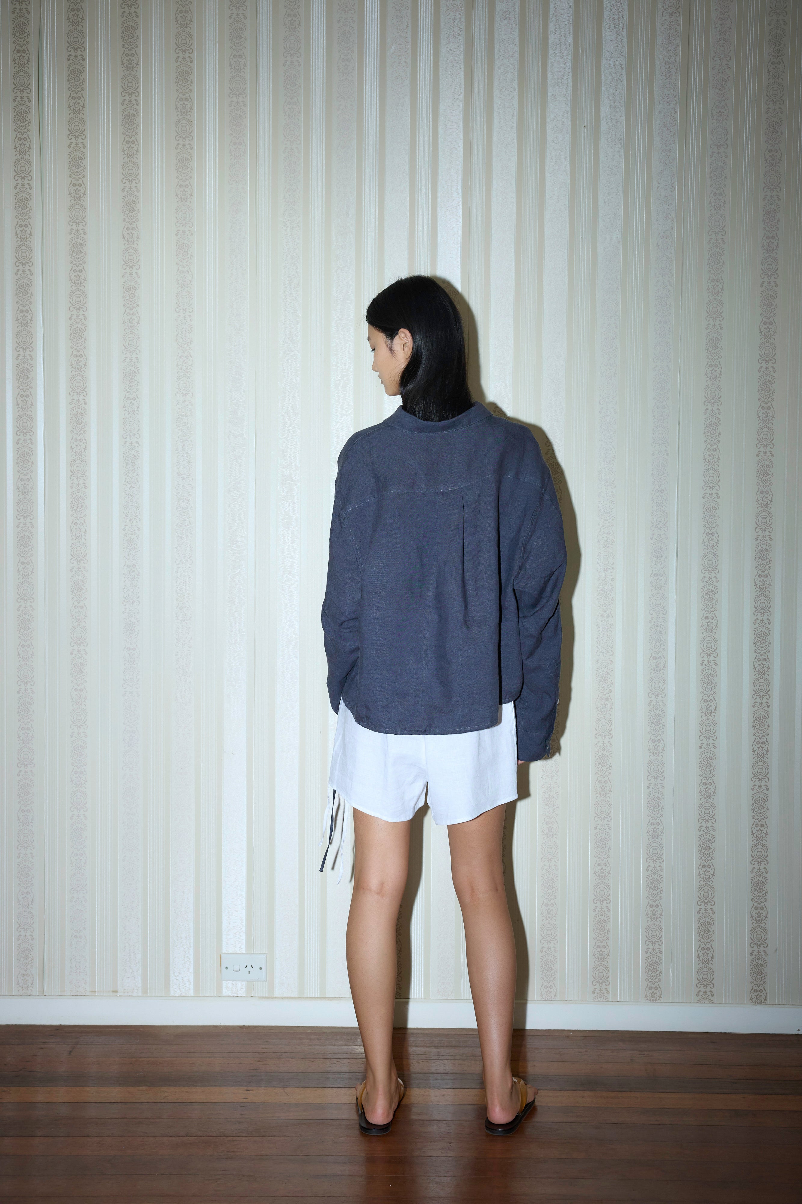 Side Tie Shorts - White