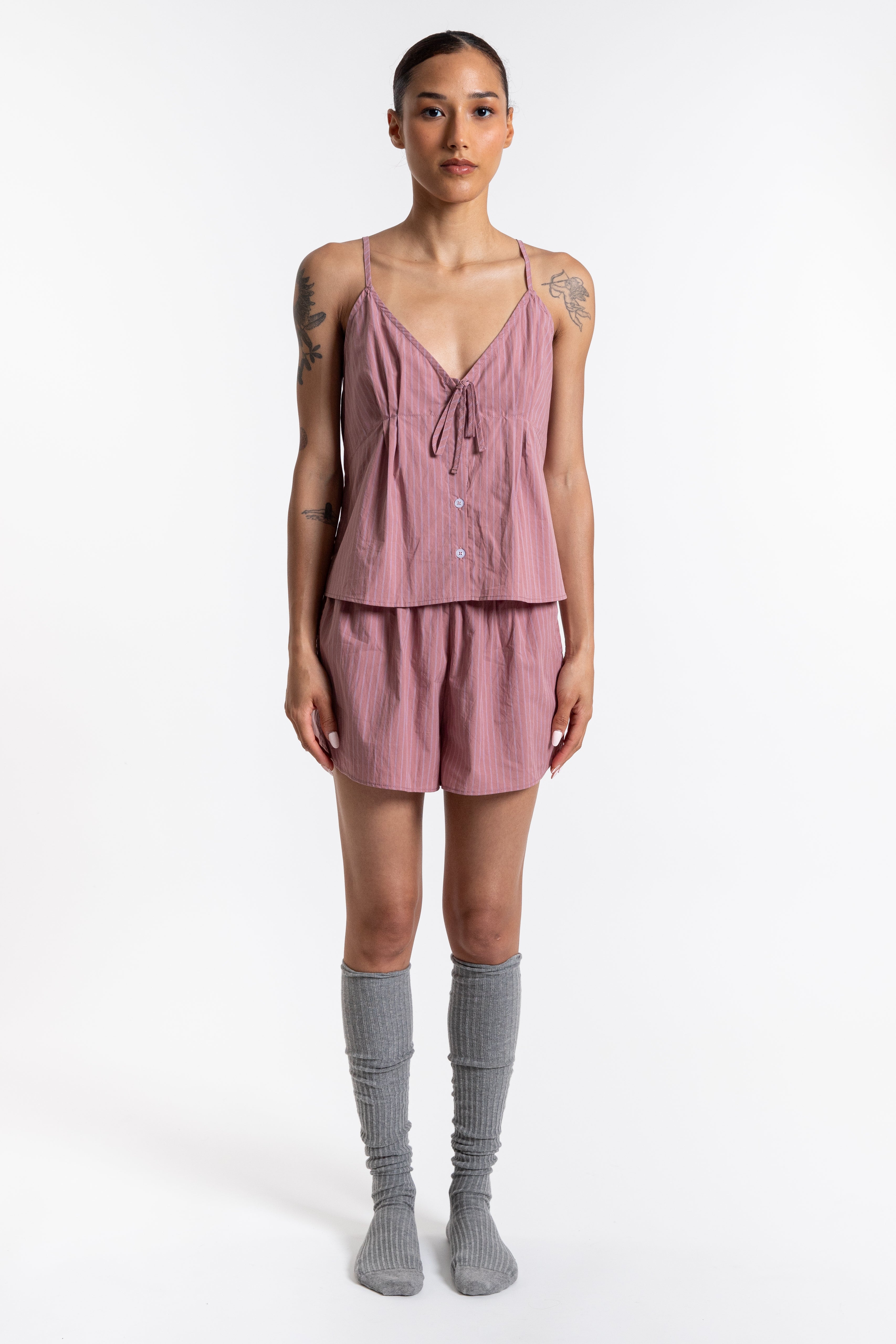 Placket Short Set - Salt Stripe