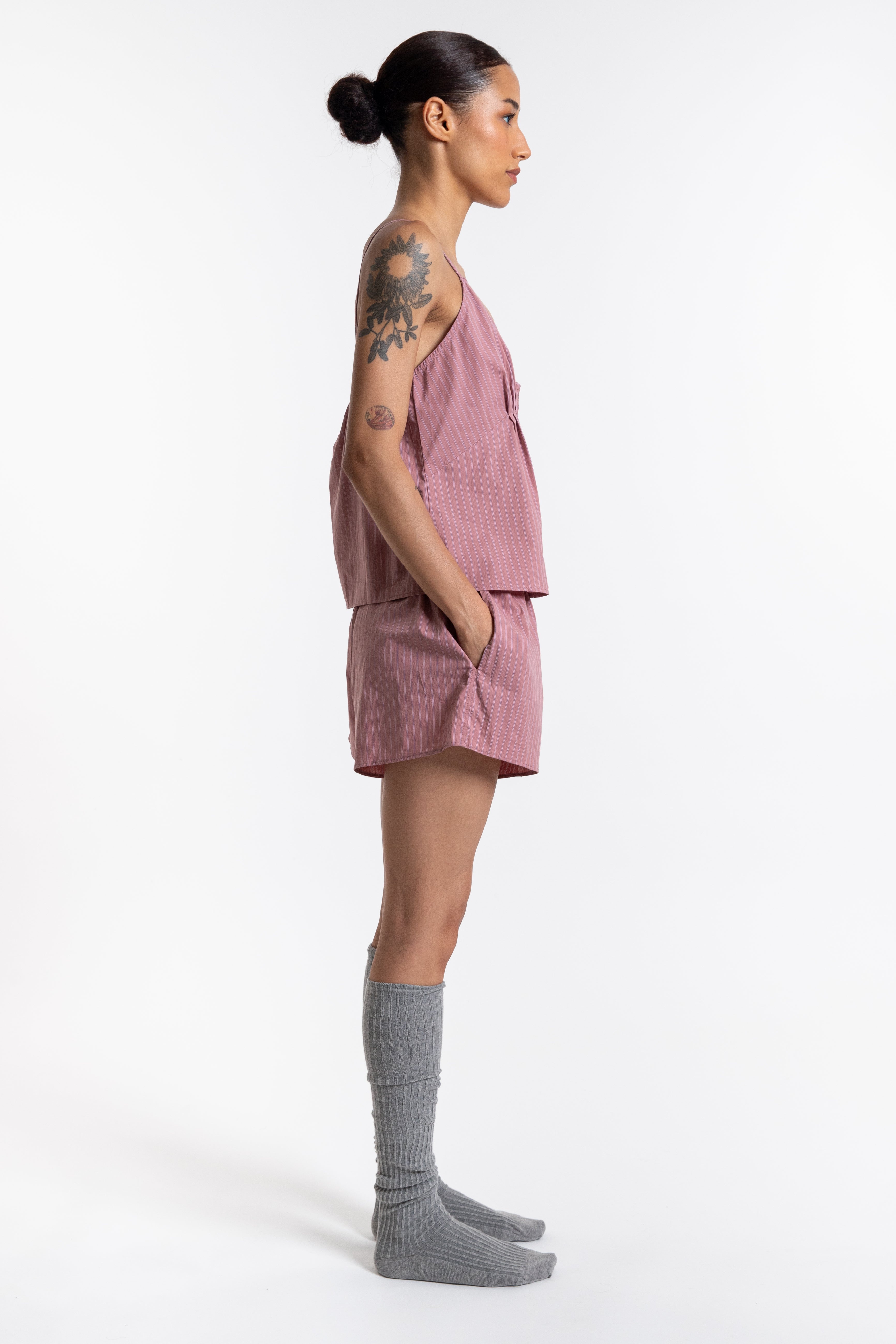 Placket Short Set - Salt Stripe