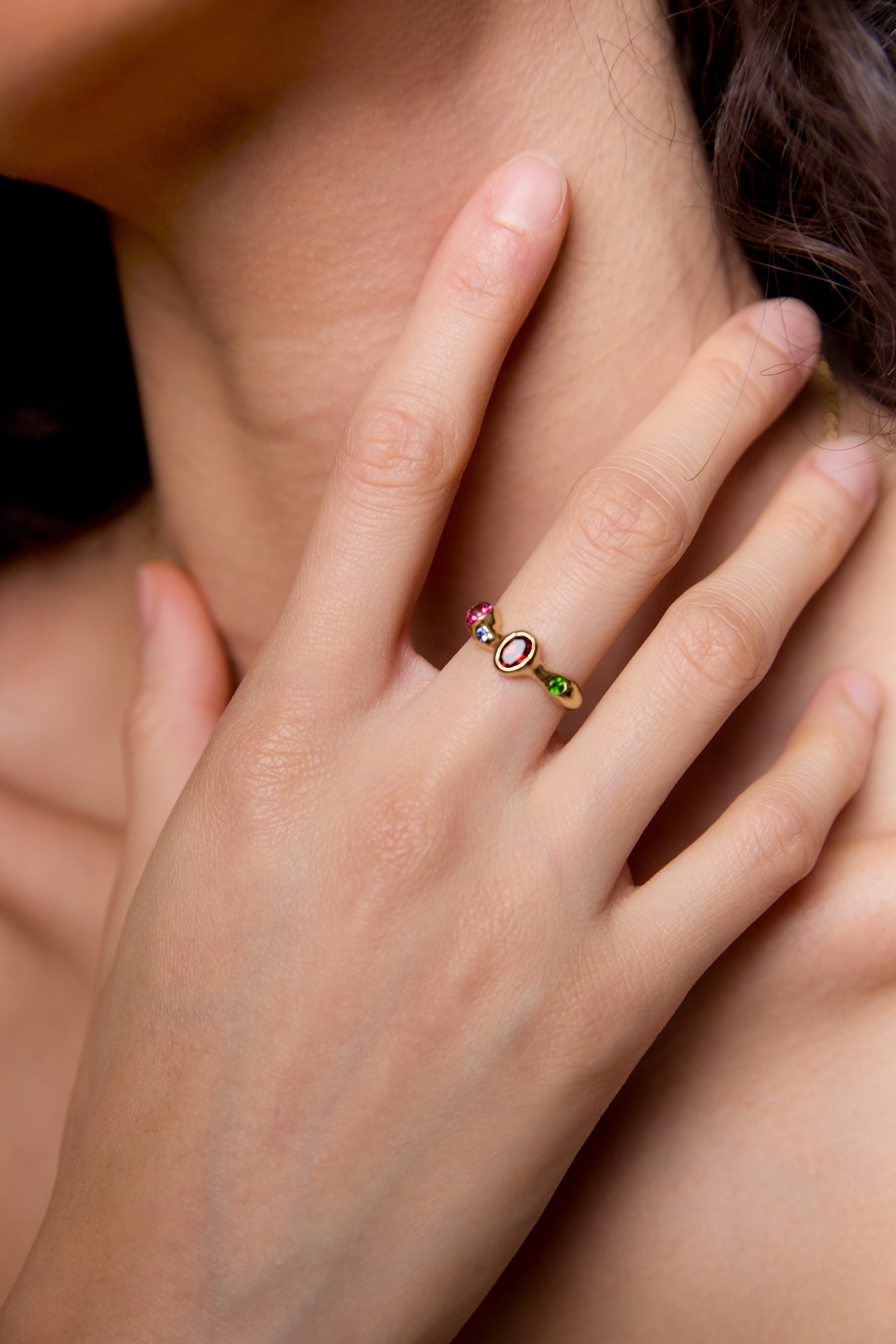 Reina Ring - Carnelian - 14K Gold Plated Bronze