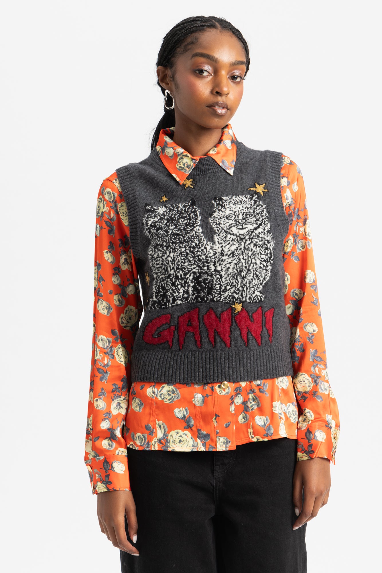 Cats Vest - Gray Quill