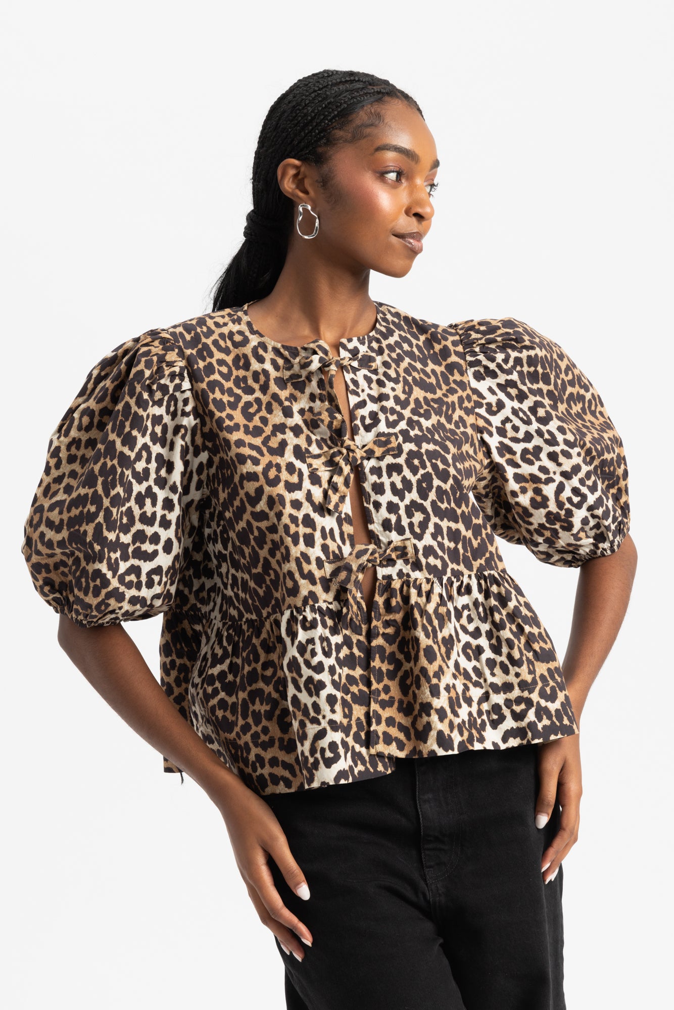 Peplum Blouse - Leopard