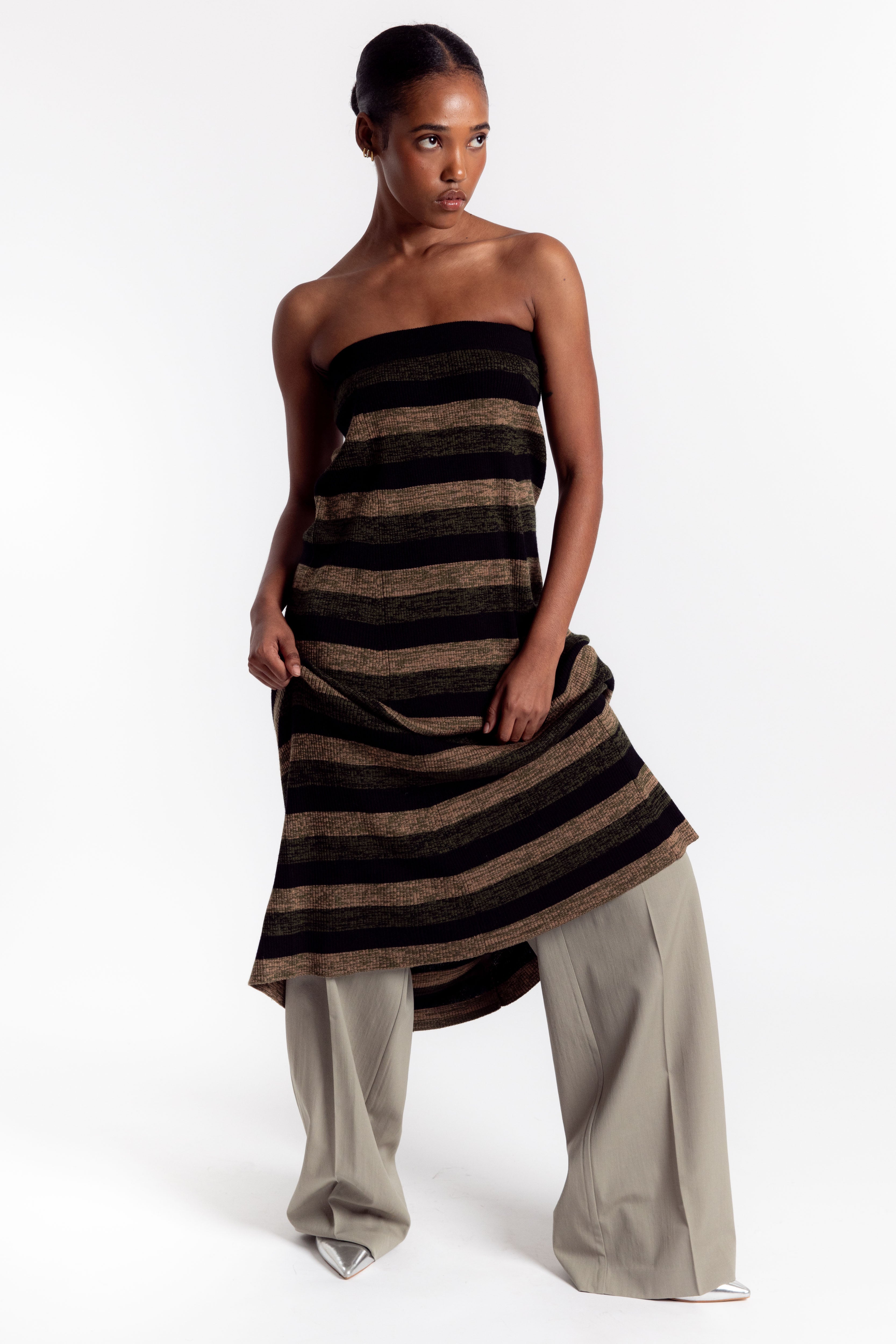 Mini Ribbed Merino Maxi Skirt - Multicolor