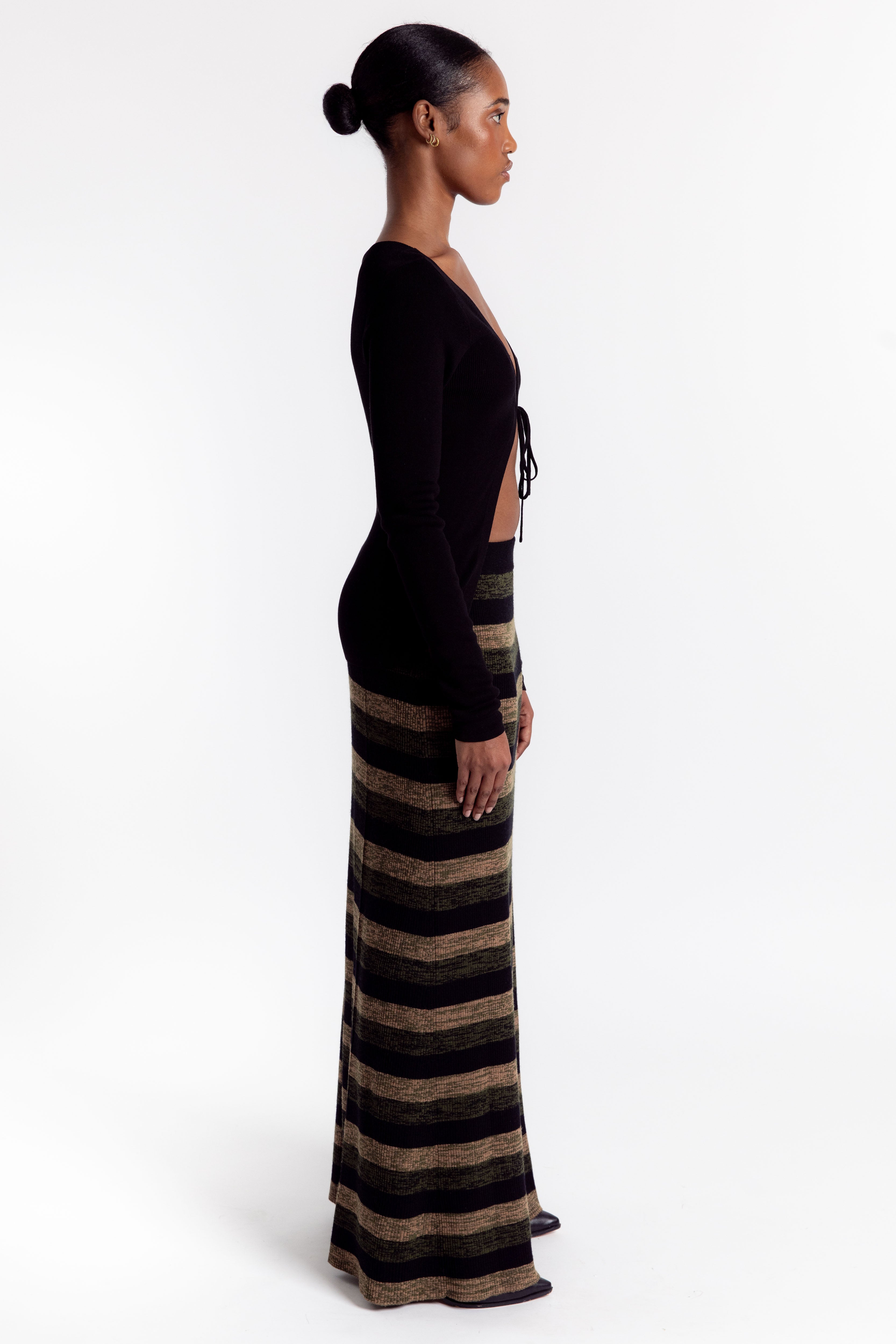 Mini Ribbed Merino Maxi Skirt - Multicolor