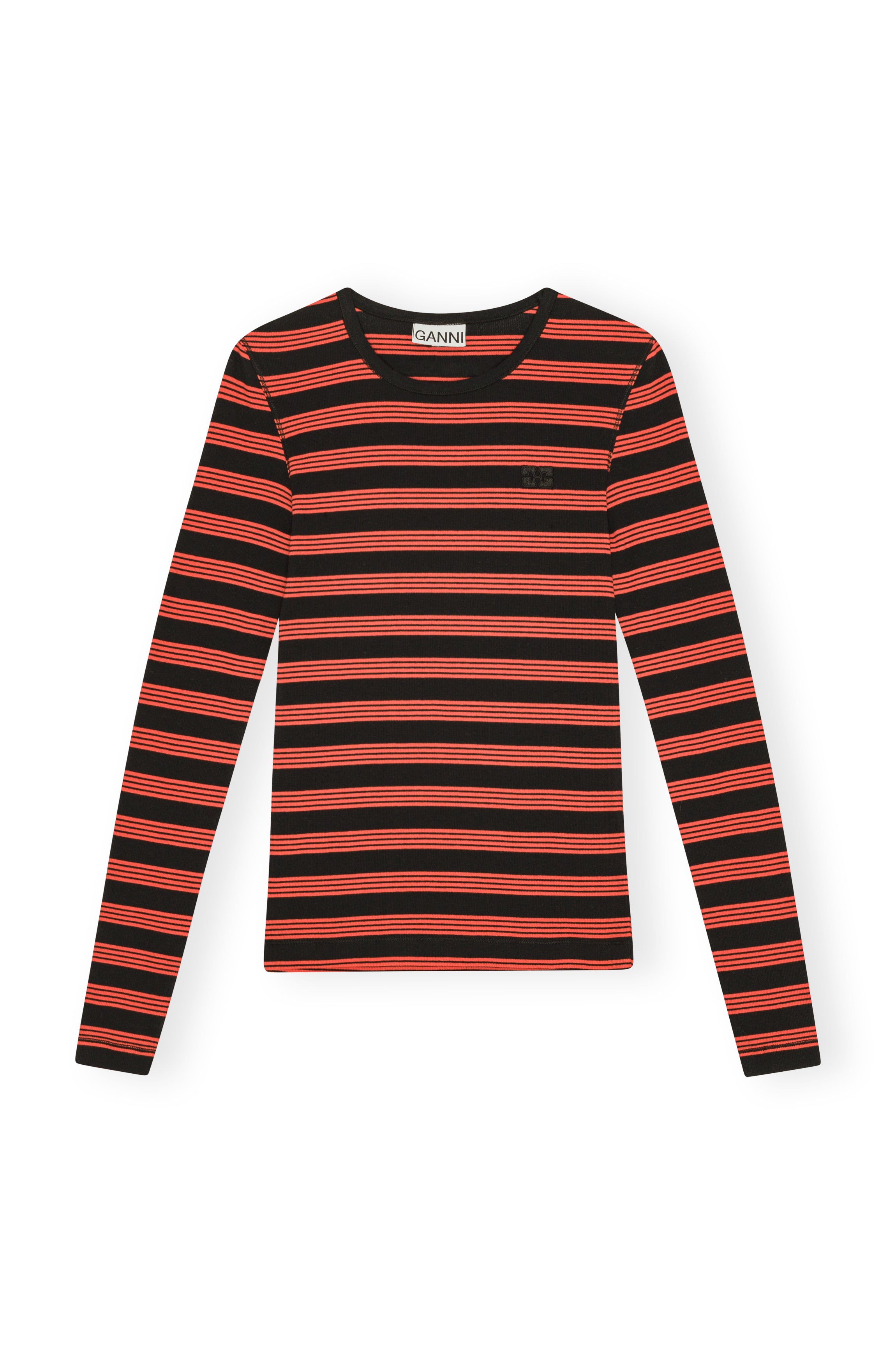 Soft Cotton Rib Striped Long Sleeve - Red Alert