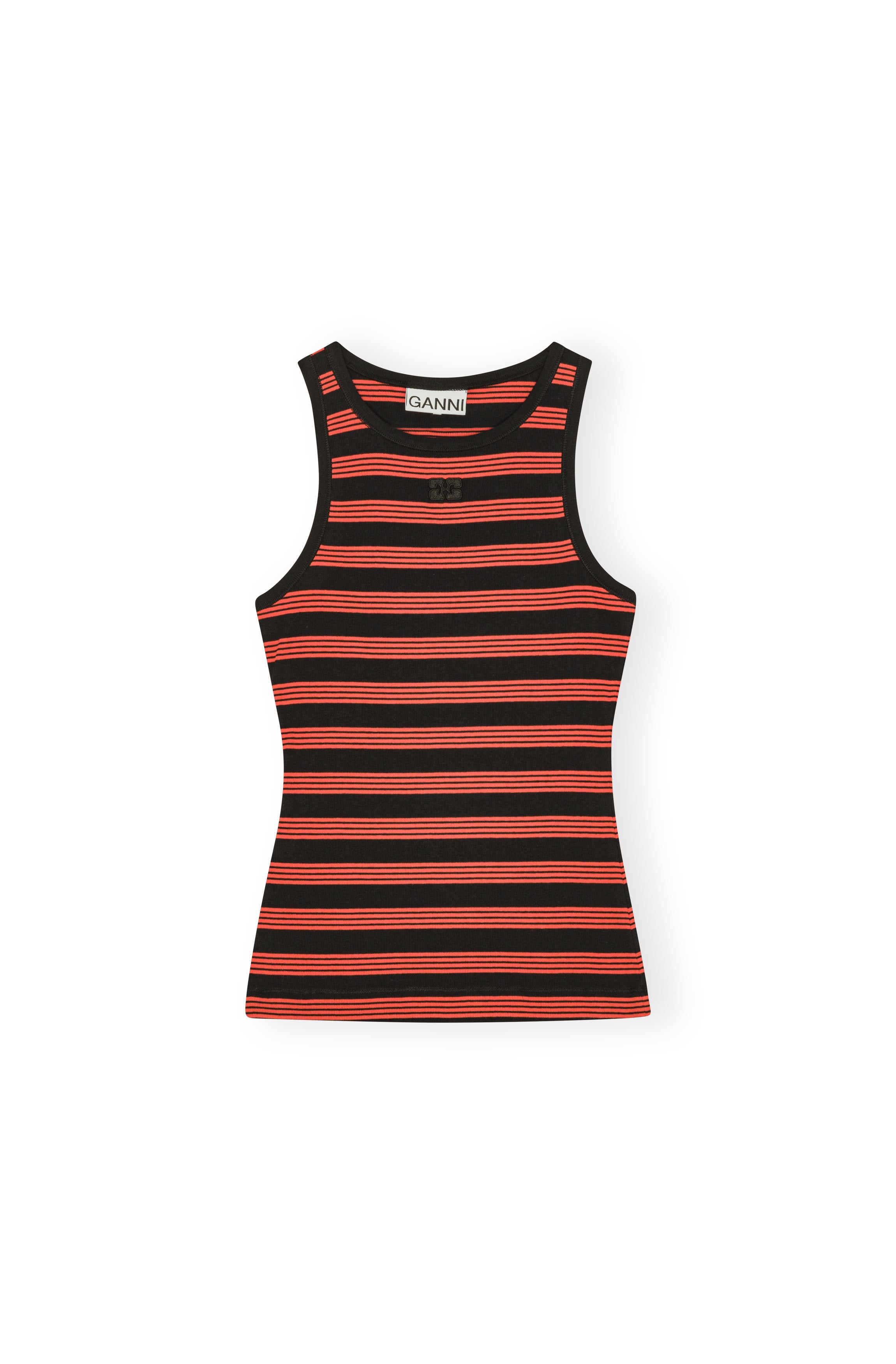 Soft Cotton Rib Striped Tank Top - Red Alert