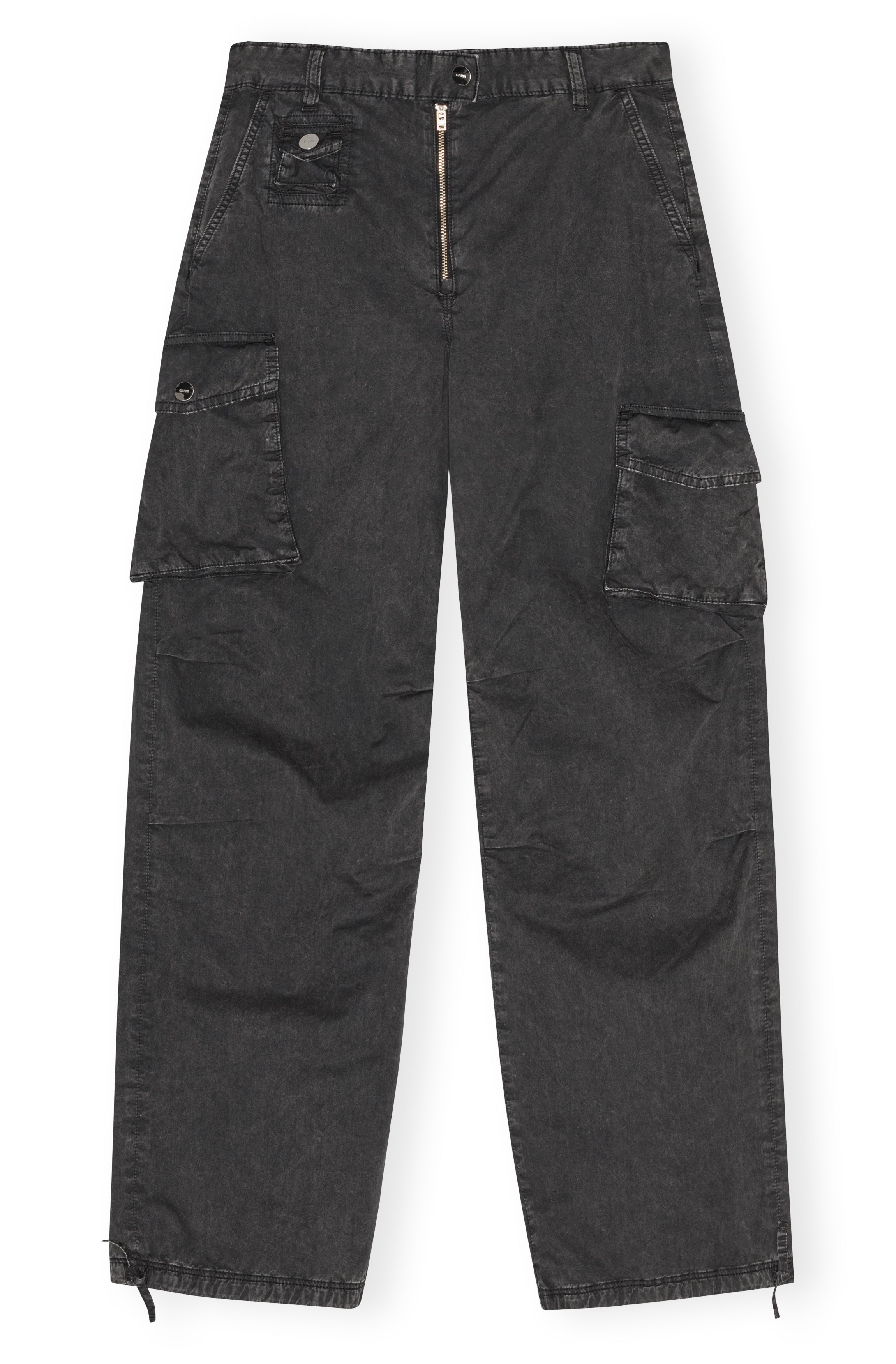 Washed Cotton Twill Pants - Phantom