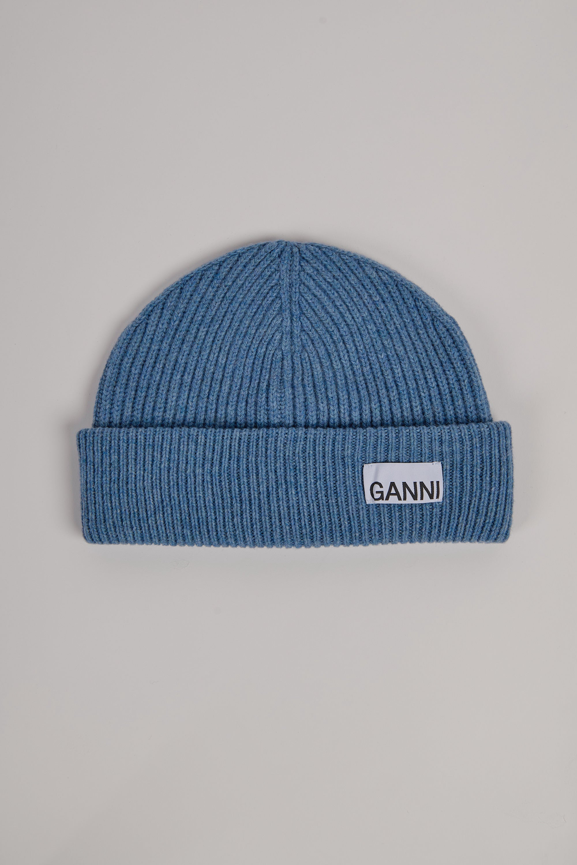 Light Structured Rib Knit Beanie - Dusty Blue