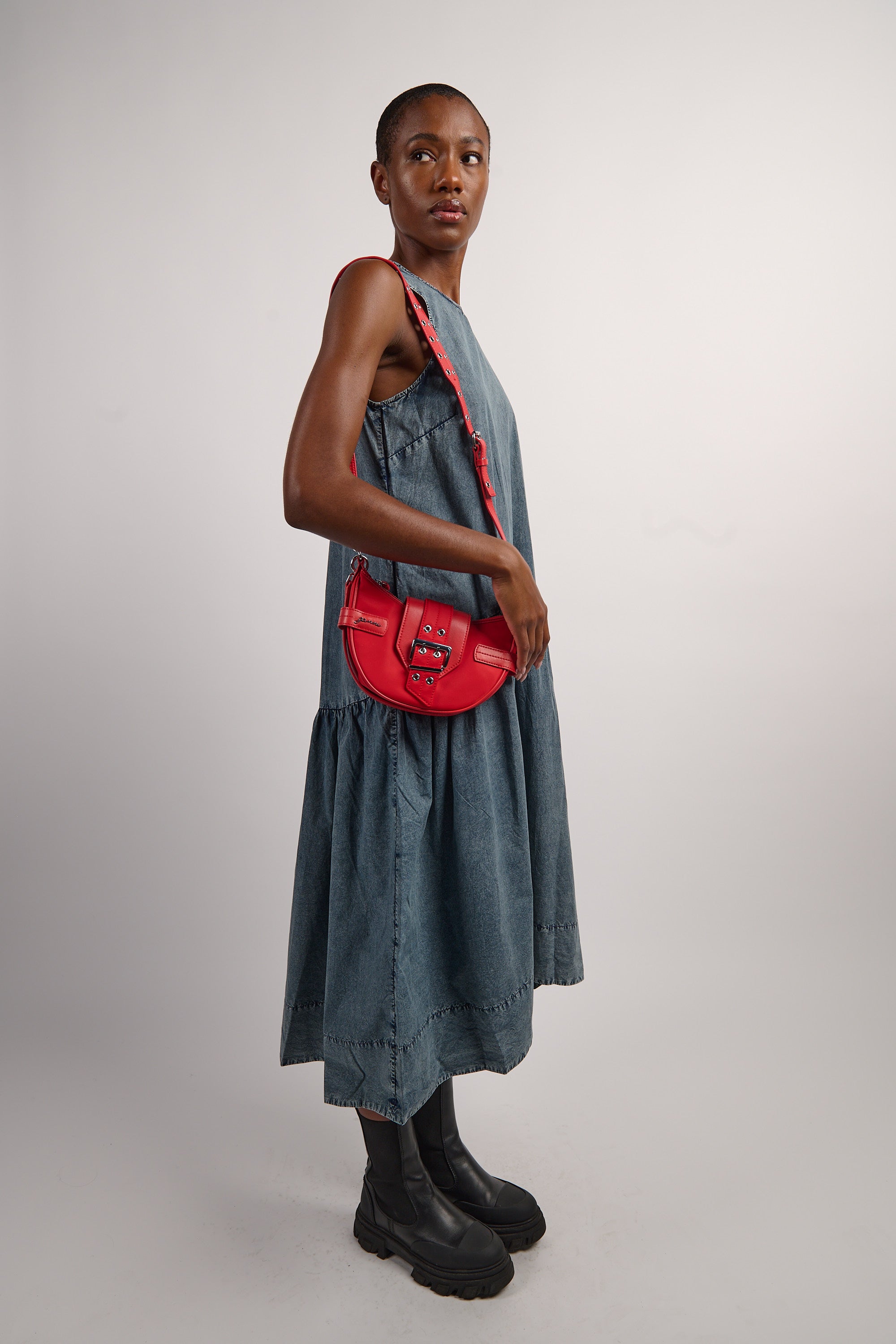 Nylon Bucky Bag Small Crossbody - Racing Red