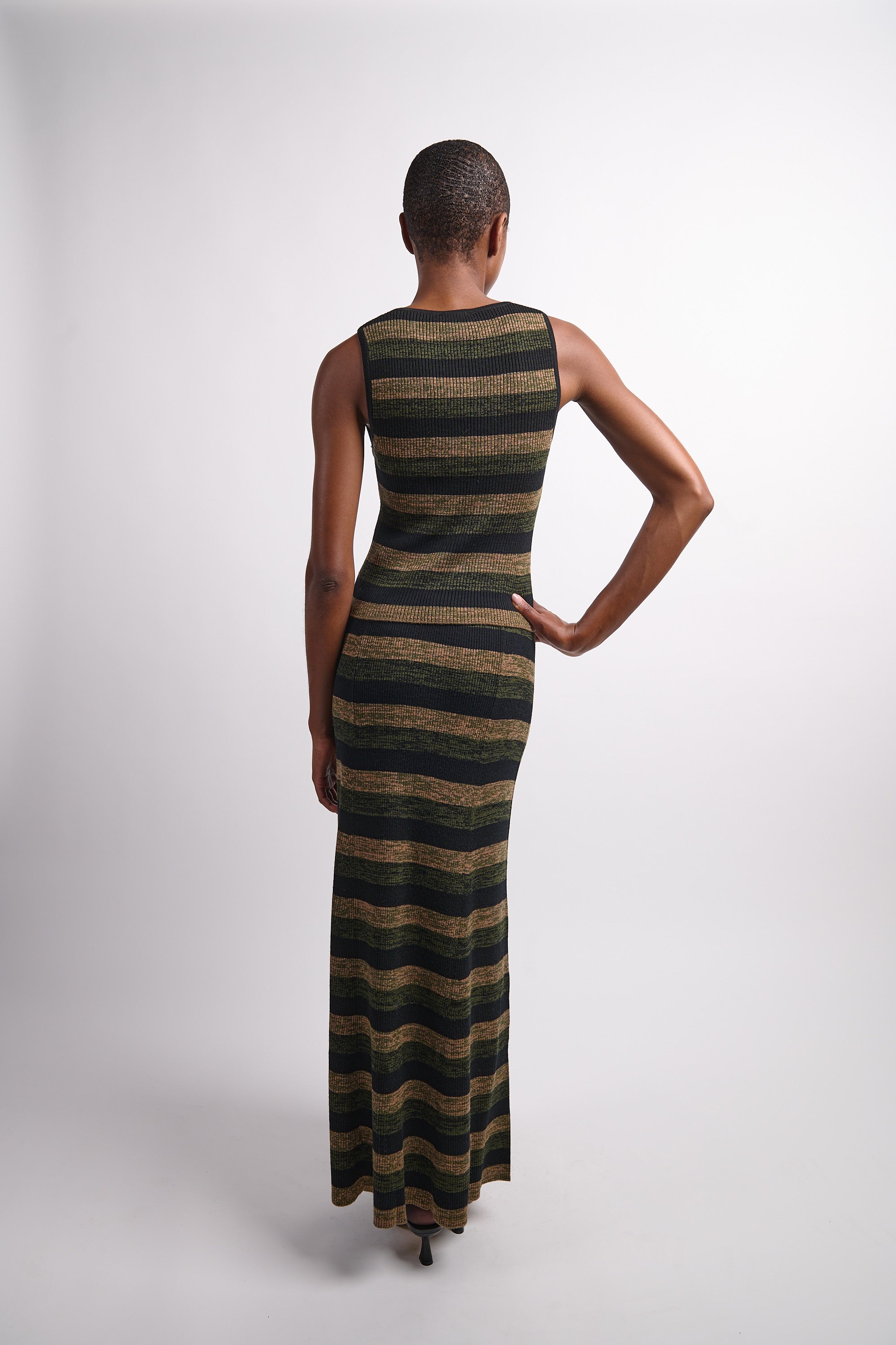 Mini Ribbed Merino Maxi Skirt - Multicolor