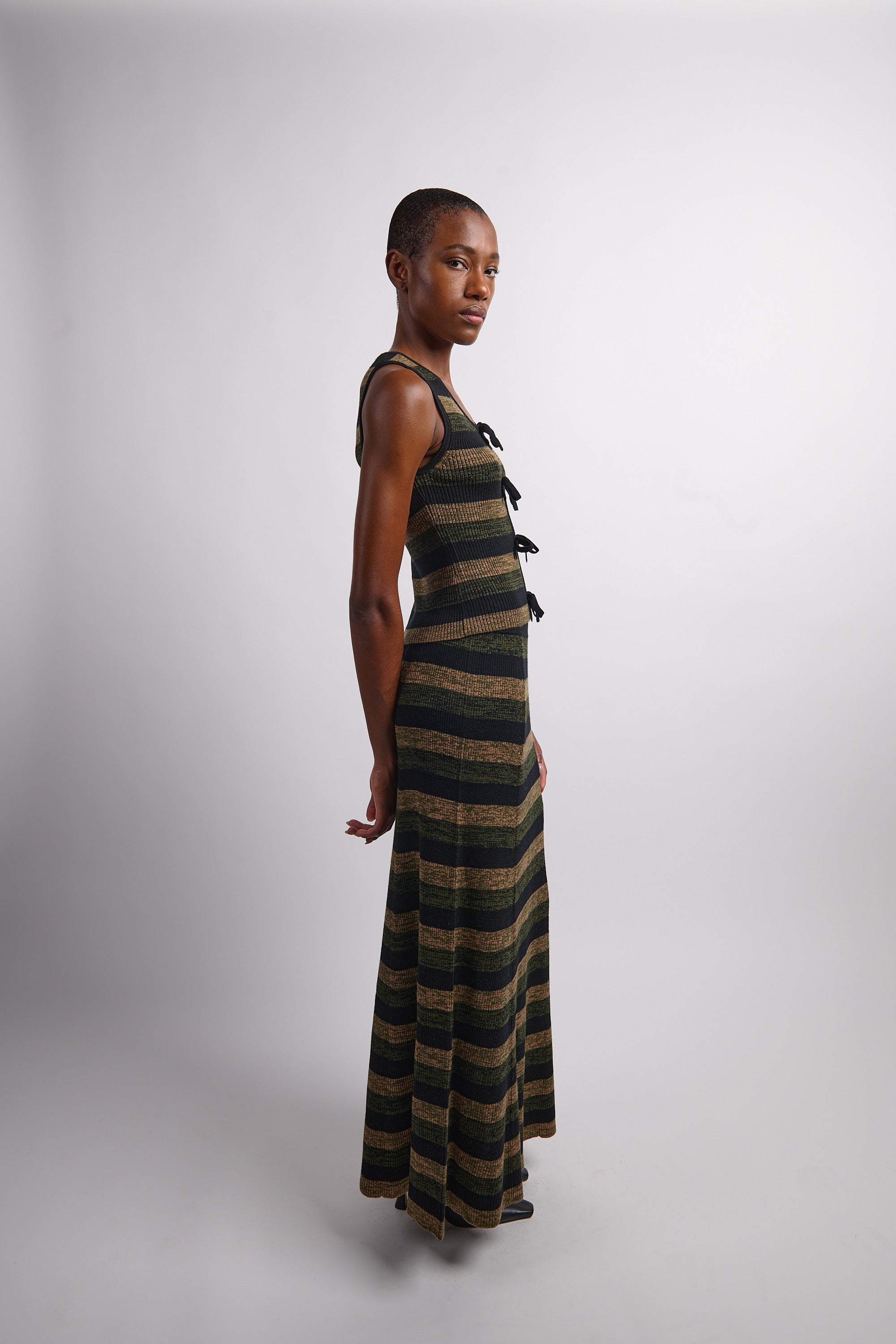 Mini Ribbed Merino Maxi Skirt - Multicolor