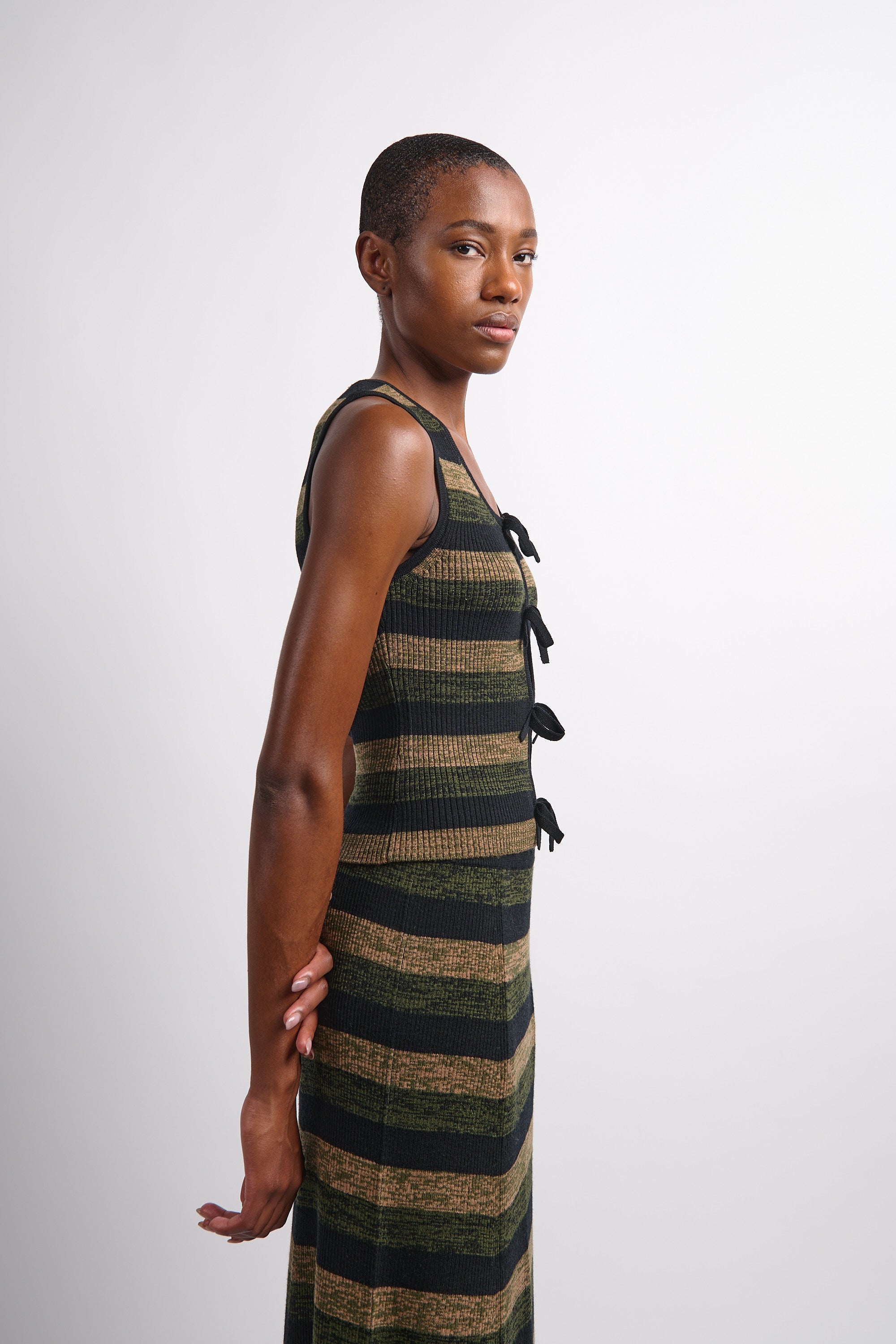 Mini Ribbed Merino Tie Top - Multicolor