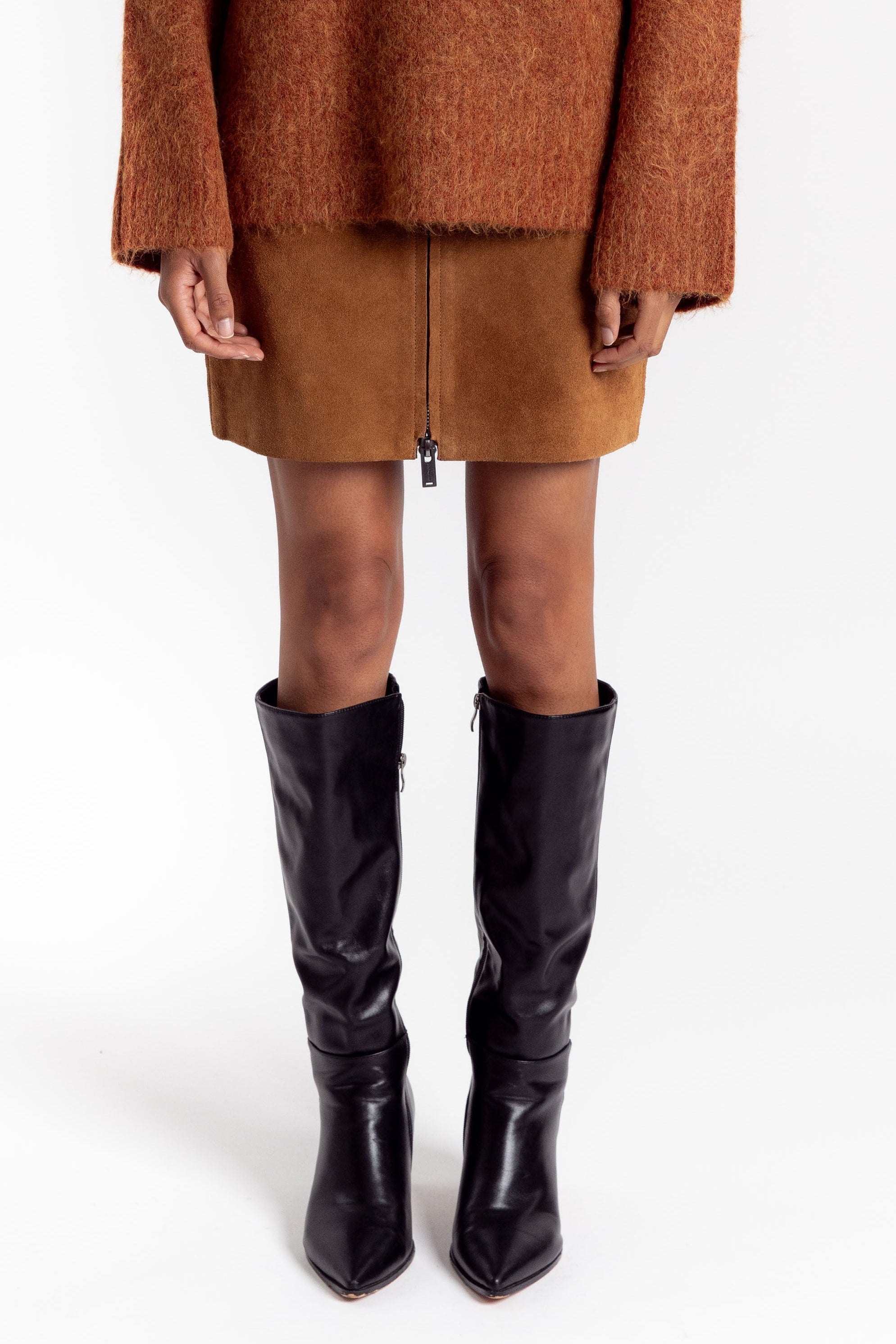 Cia Leather Skirt - Camel