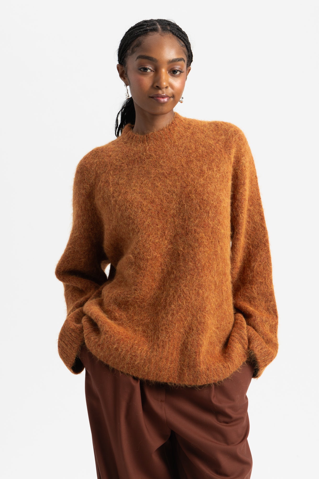 Fure Soft Fluffy Sweater - Red Mix