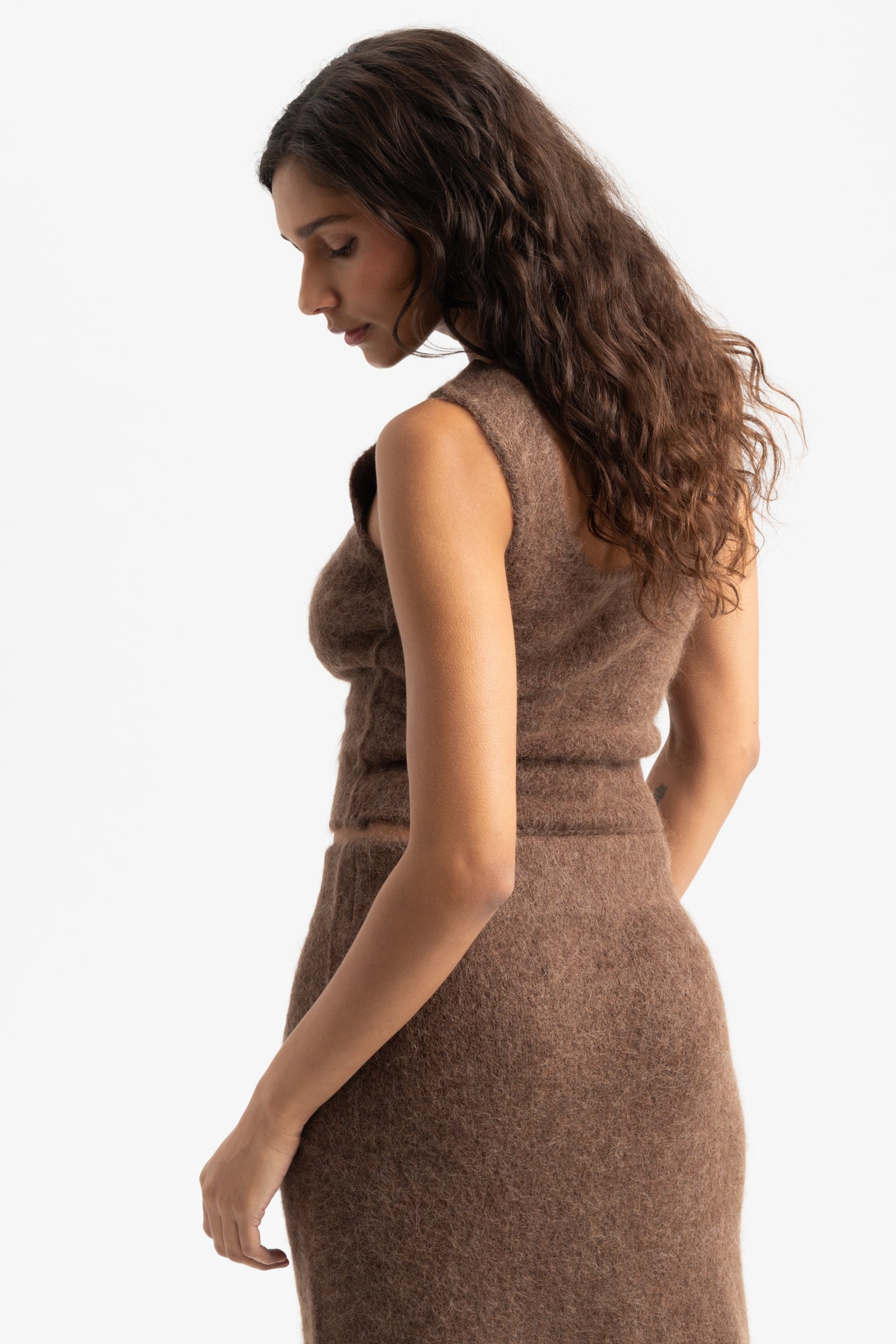 Fure Soft Fluffy Top - Dk Brown