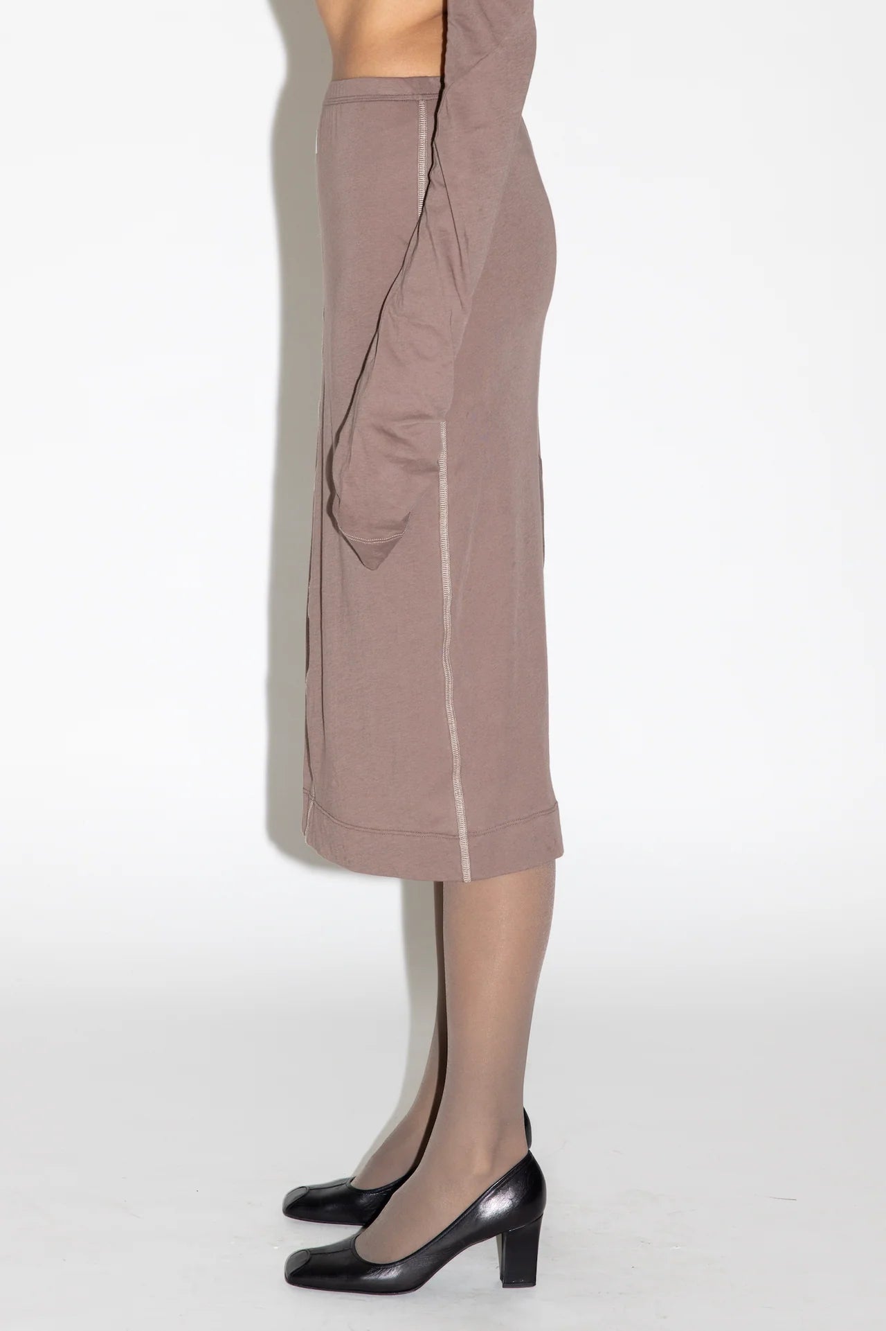 Knit Pencil Skirt - Clay