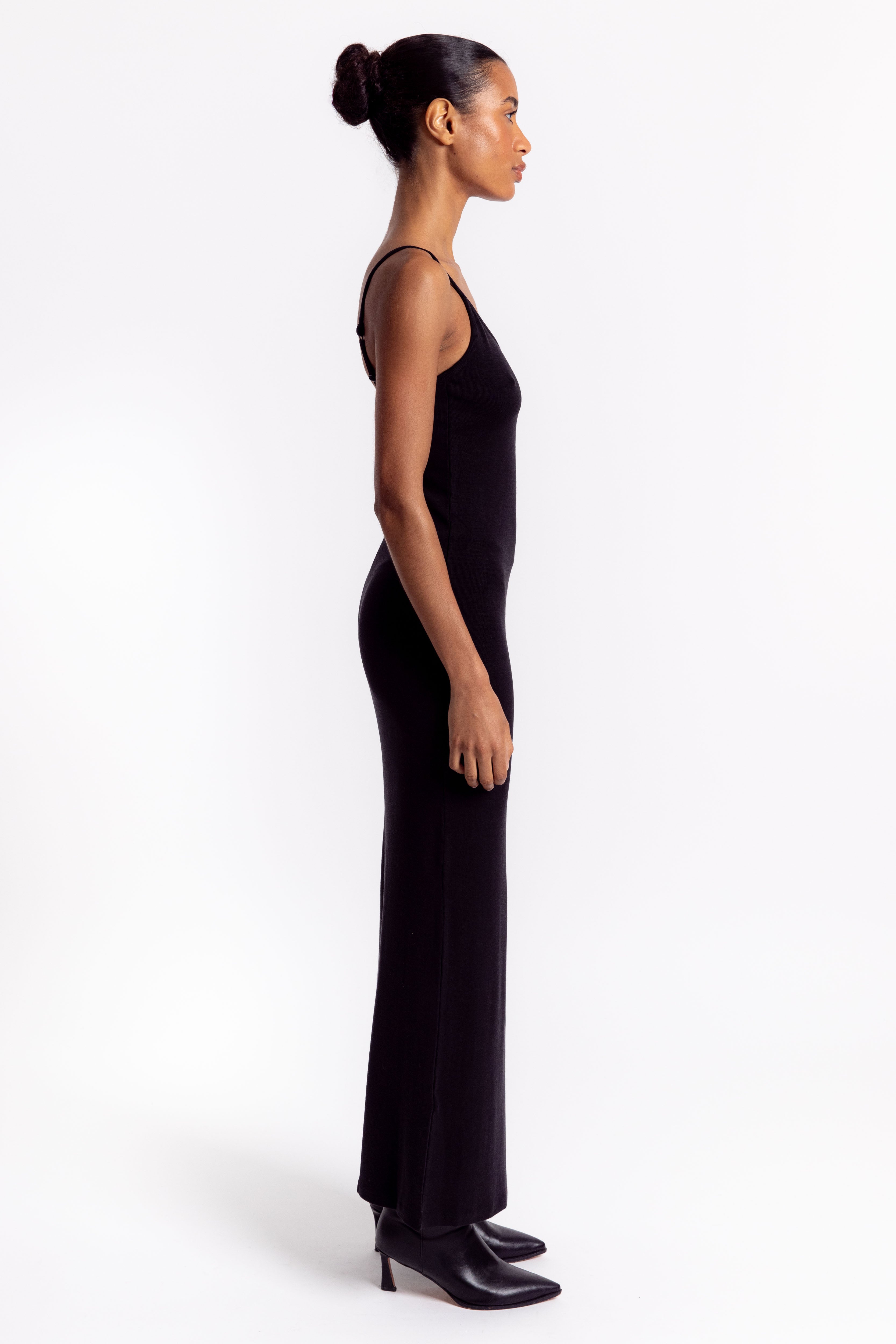 Soft Maxi Slip Dress - Black