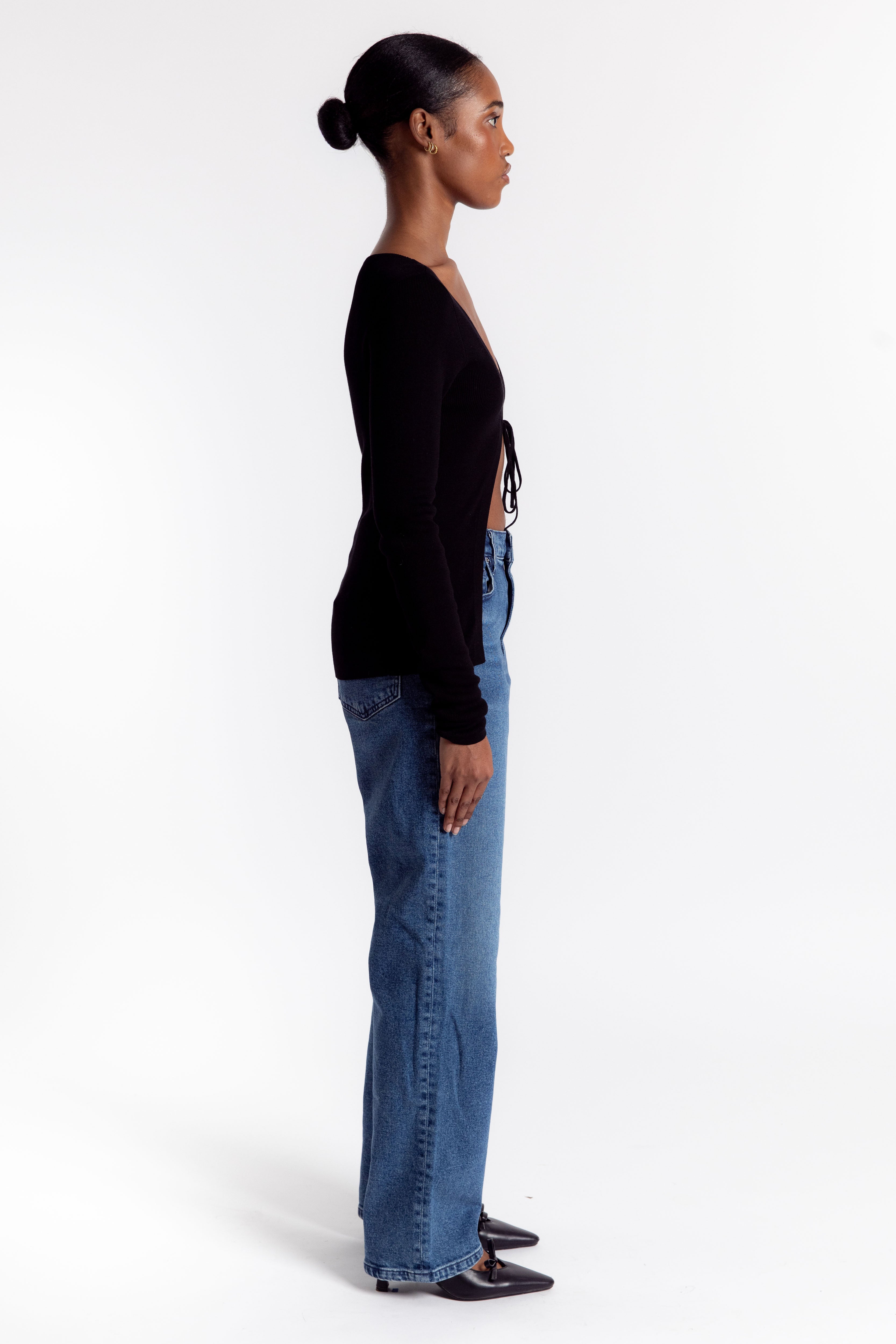 Avril Low Slouchy Wide Leg Jean - Moment Mid Blue