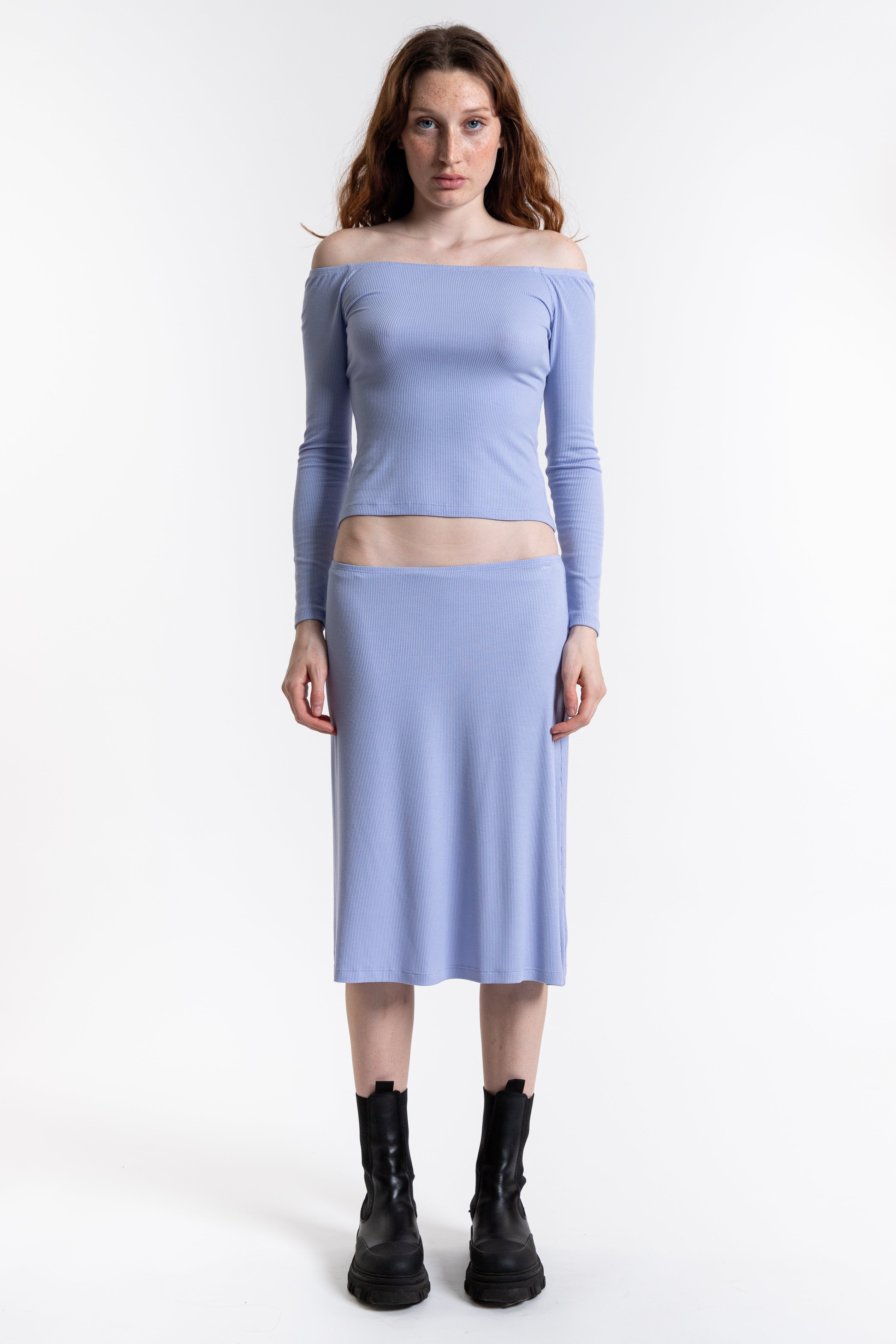 Composure Off-Shoulder Top - Glacier