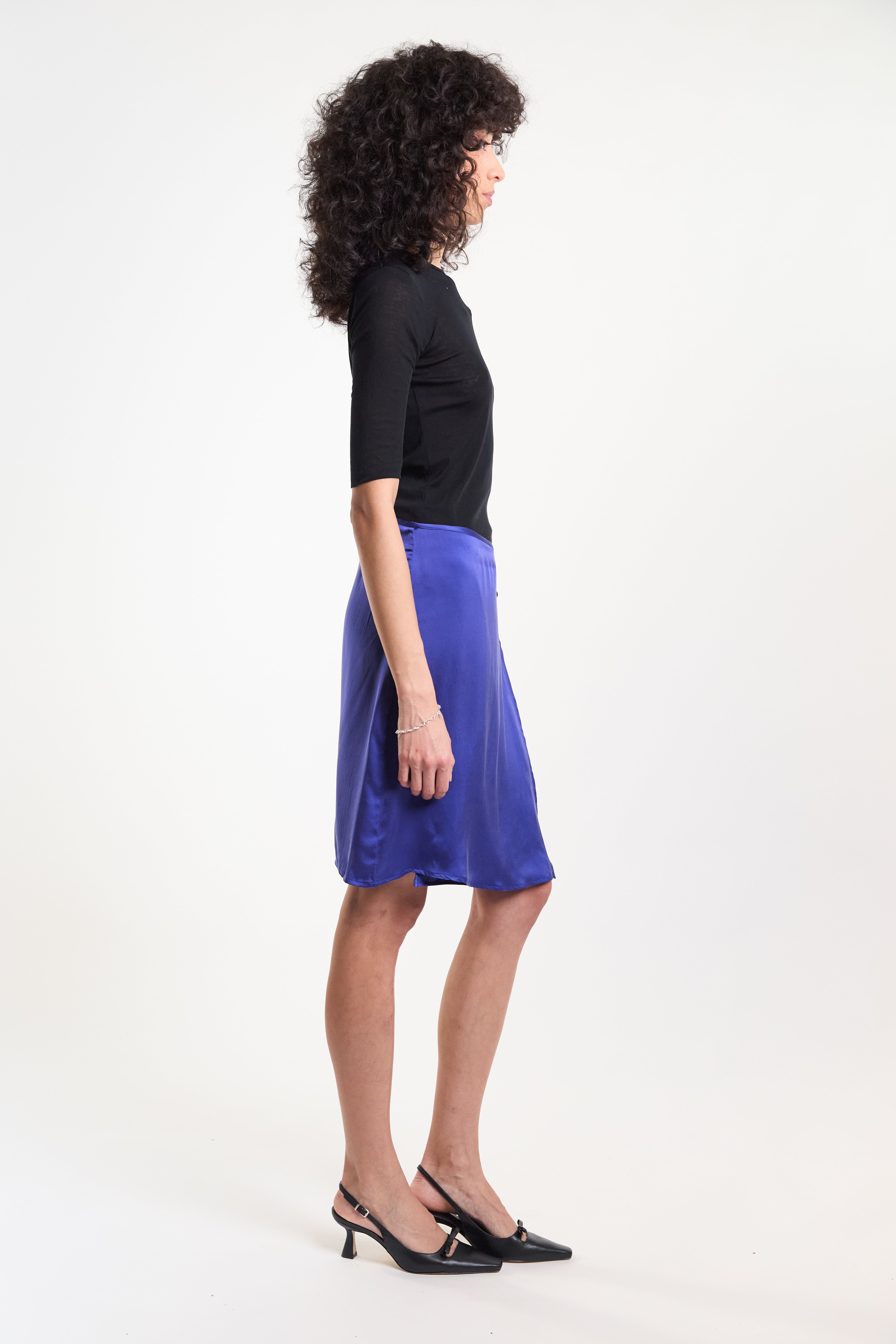 Connection Half Sleeve Top - Black