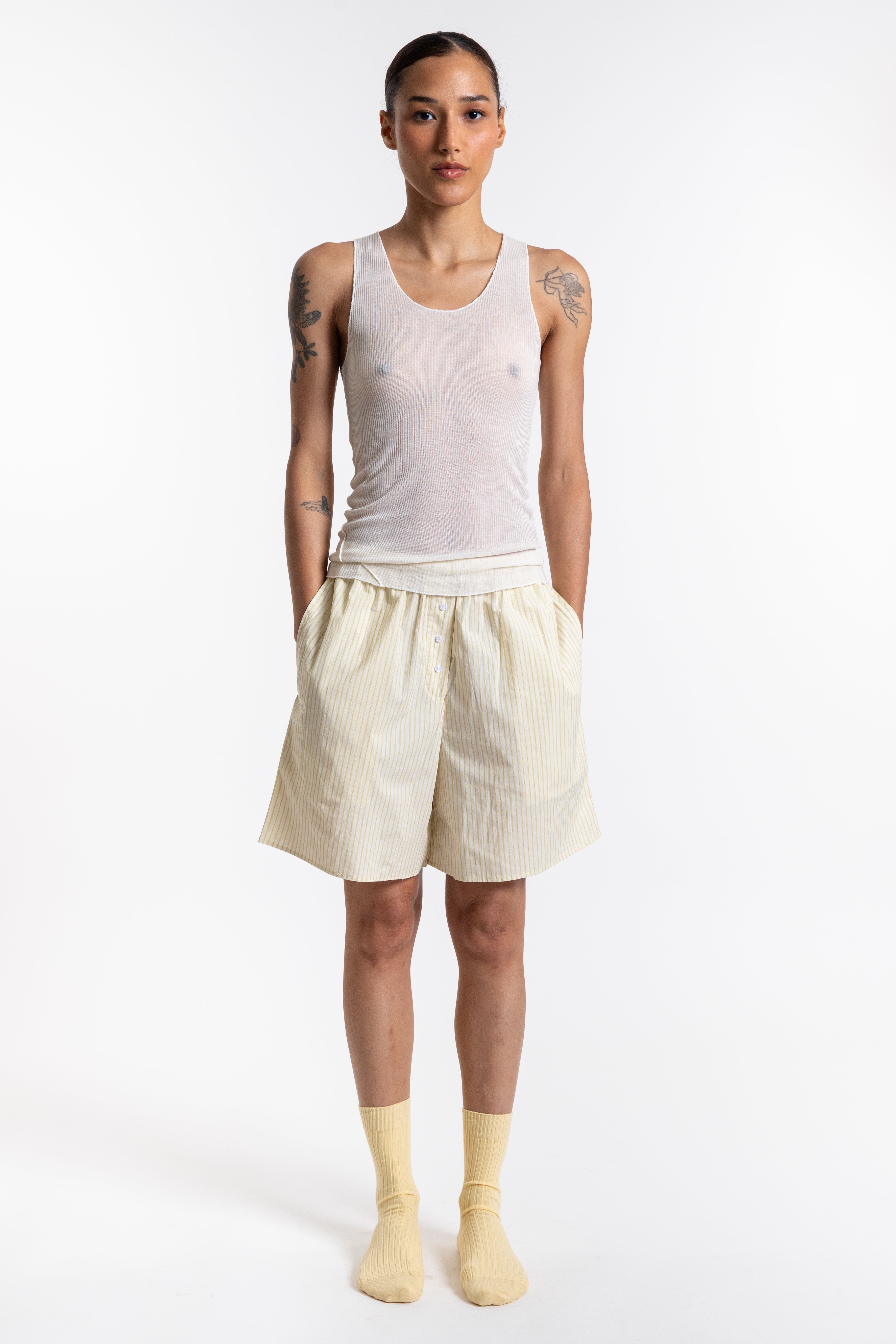 Long Boxer - Butter Stripe