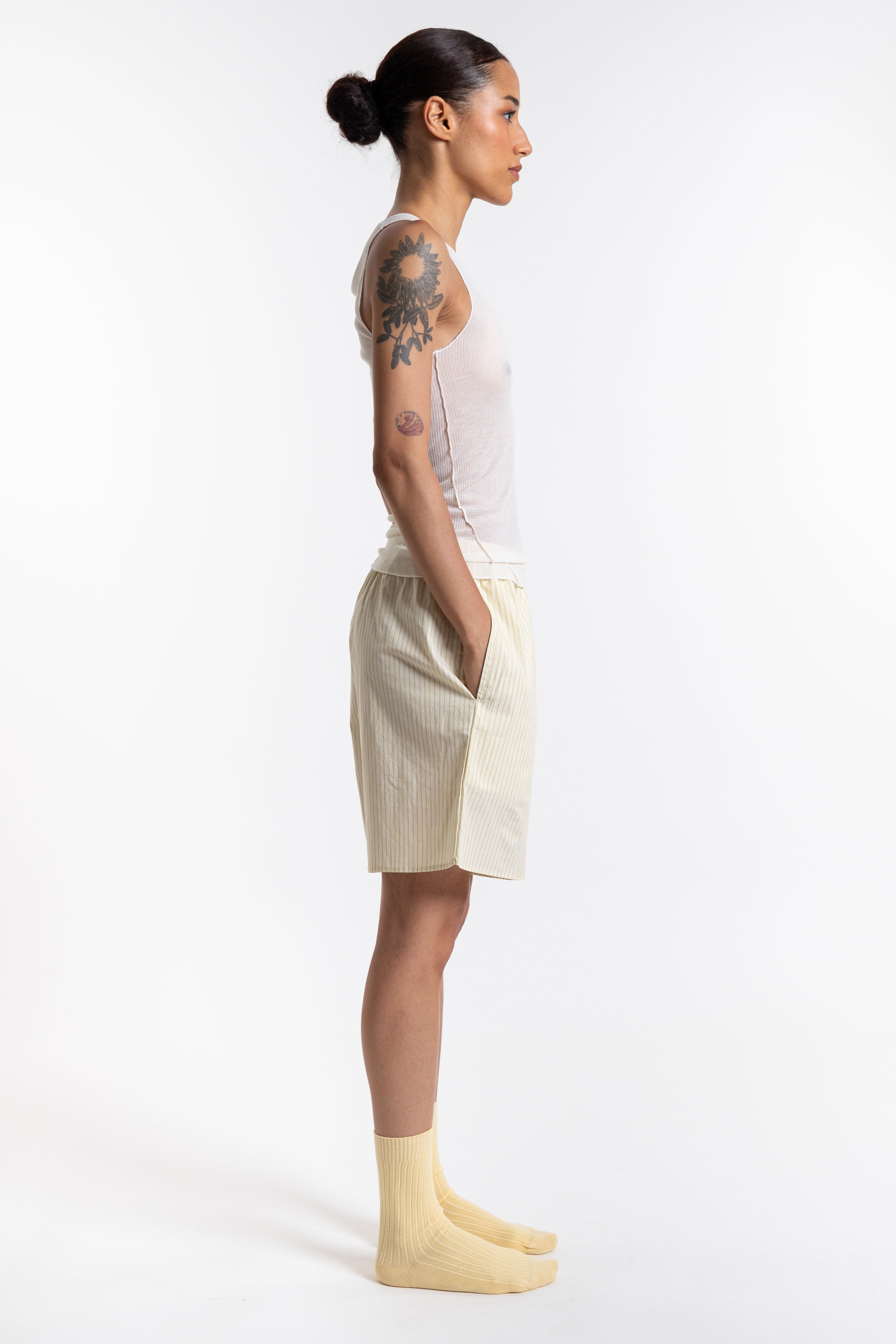 Rib Overankle Socks - Bog Yellow