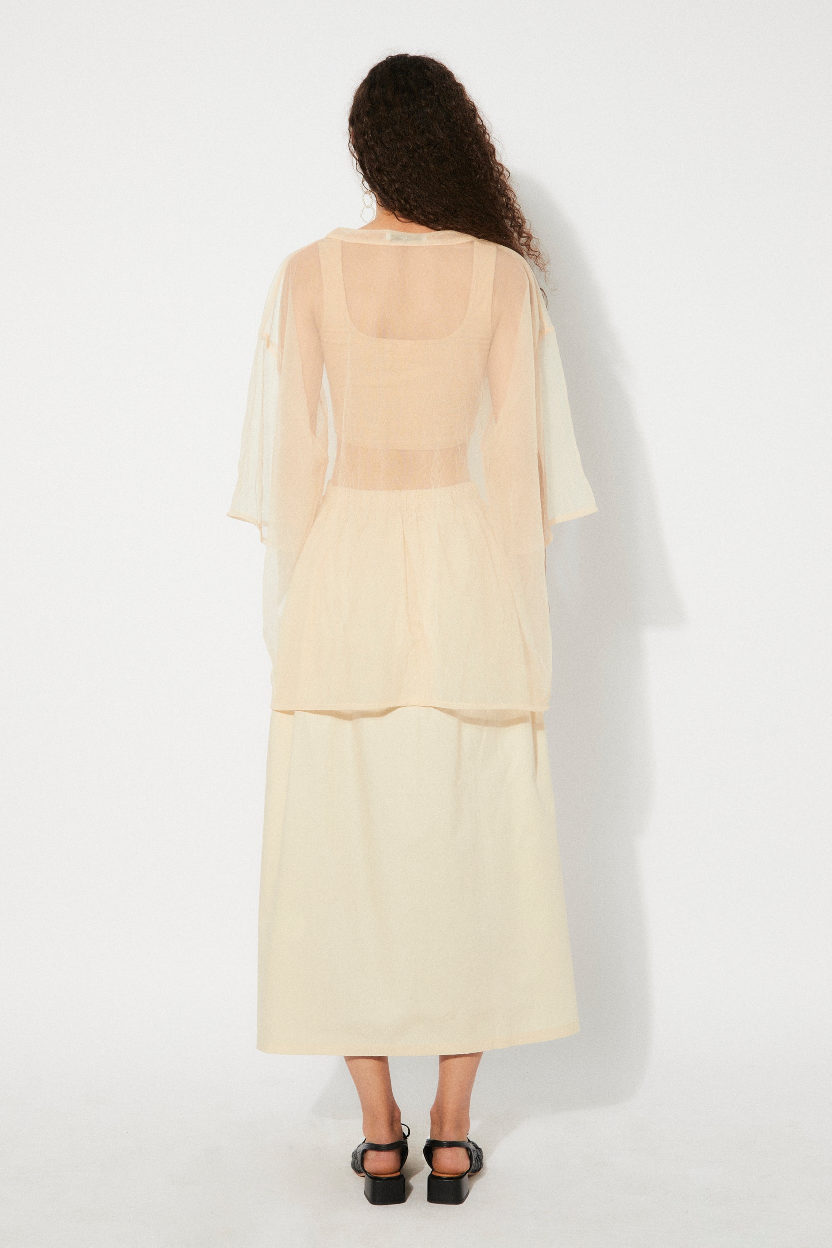 Eduli Oversized Sheer Tee - Beige