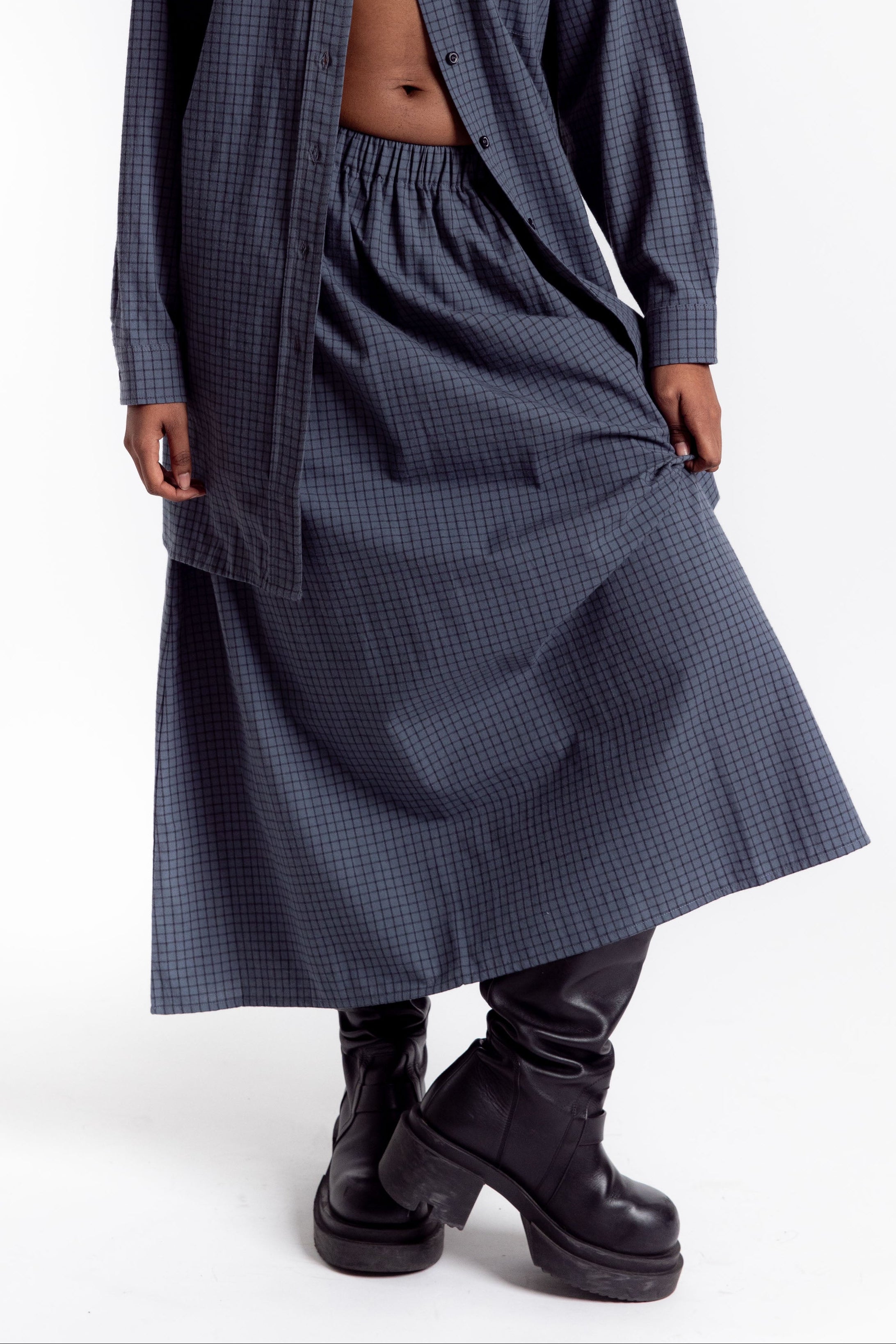 Potus Skirt - Blue Check