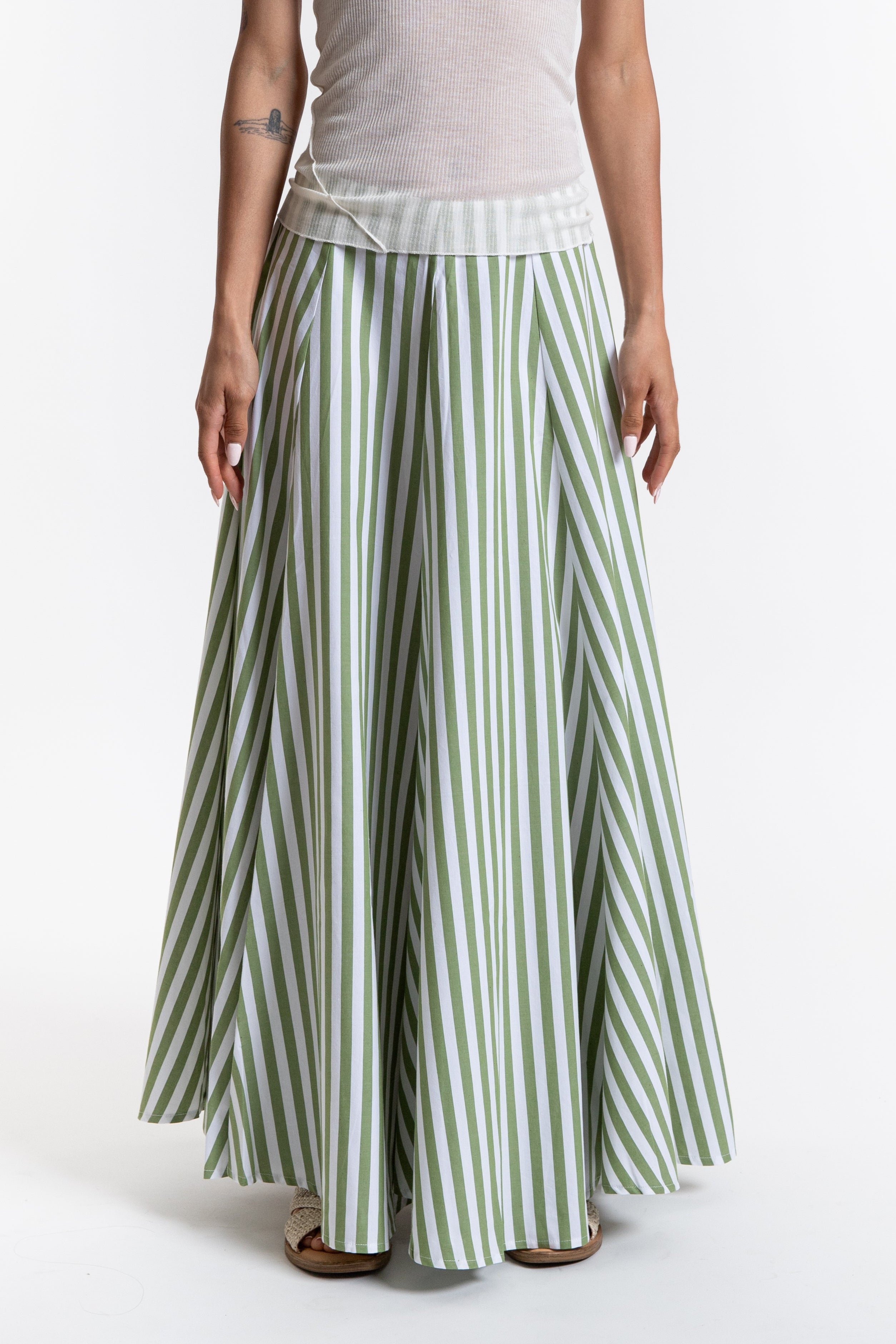 Vitalis Skirt - Green Stripes