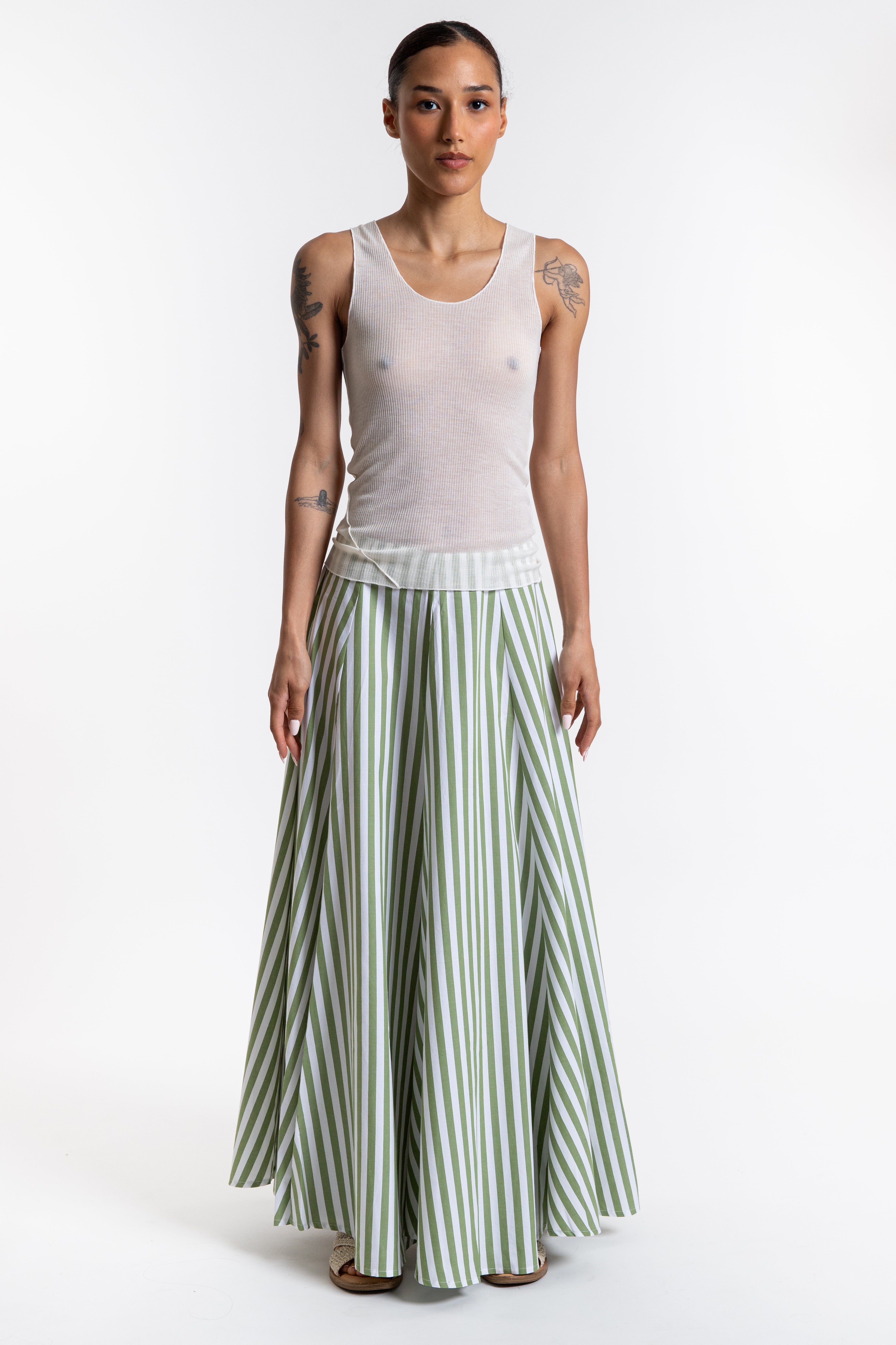 Vitalis Skirt - Green Stripes