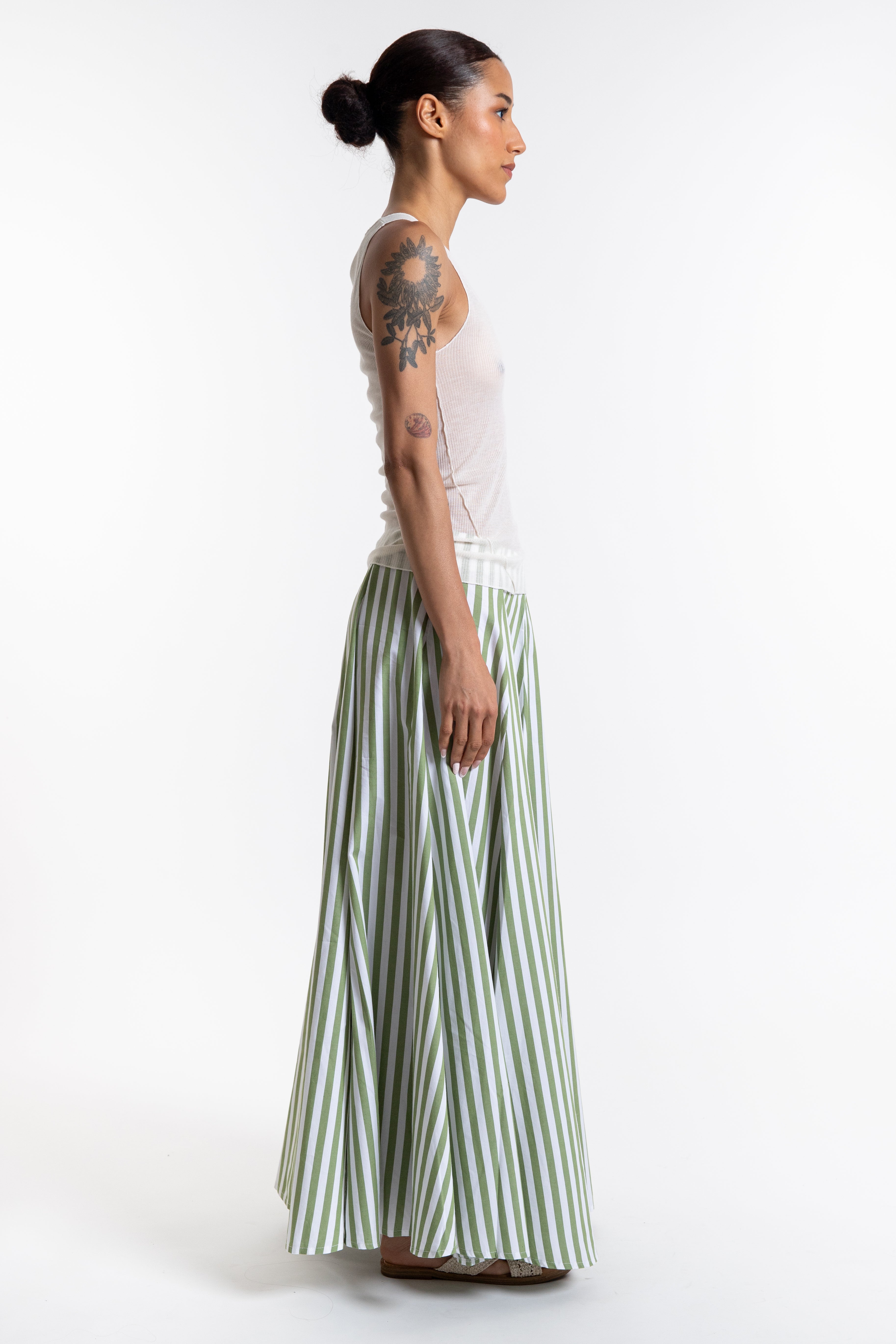 Vitalis Skirt - Green Stripes