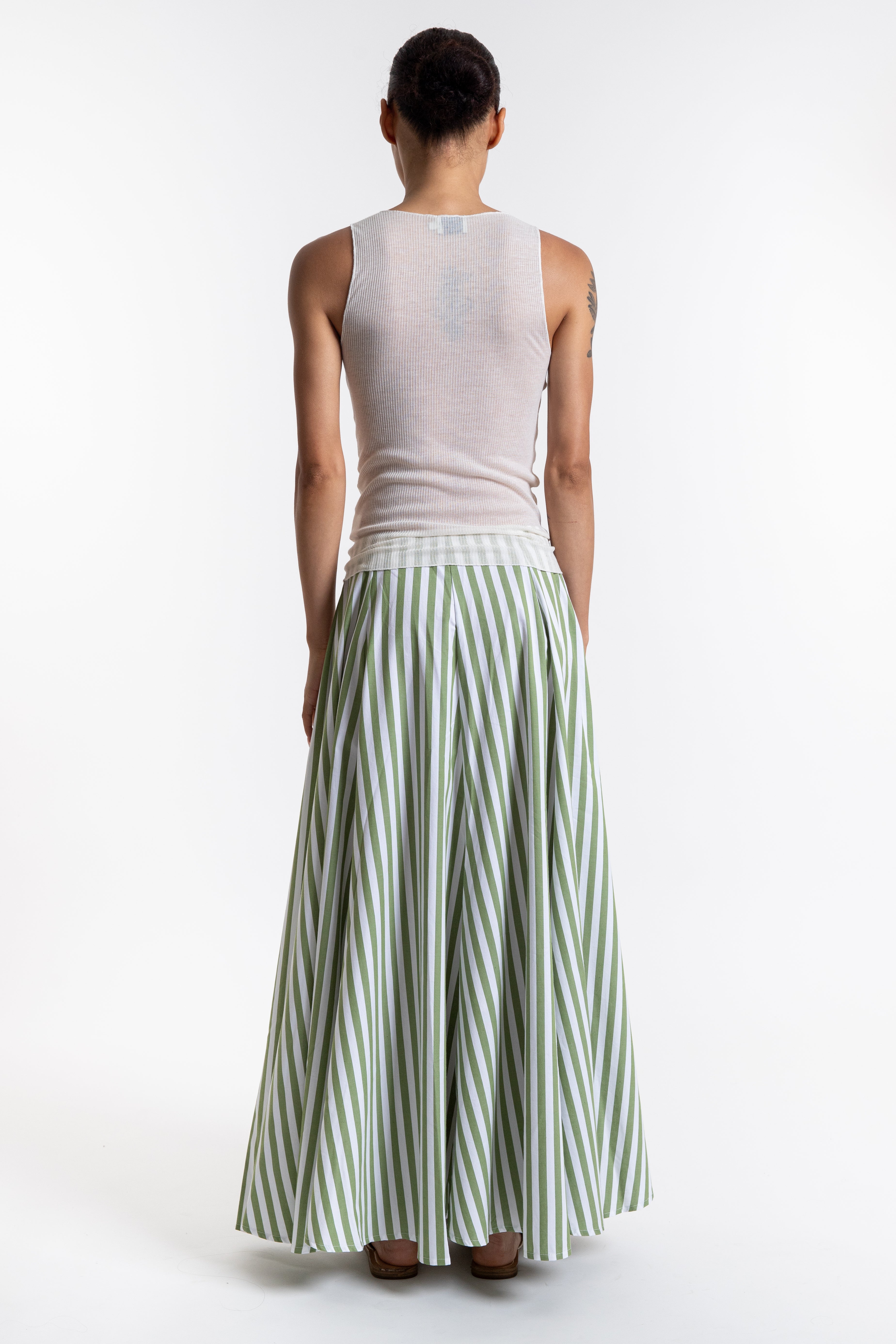 Vitalis Skirt - Green Stripes