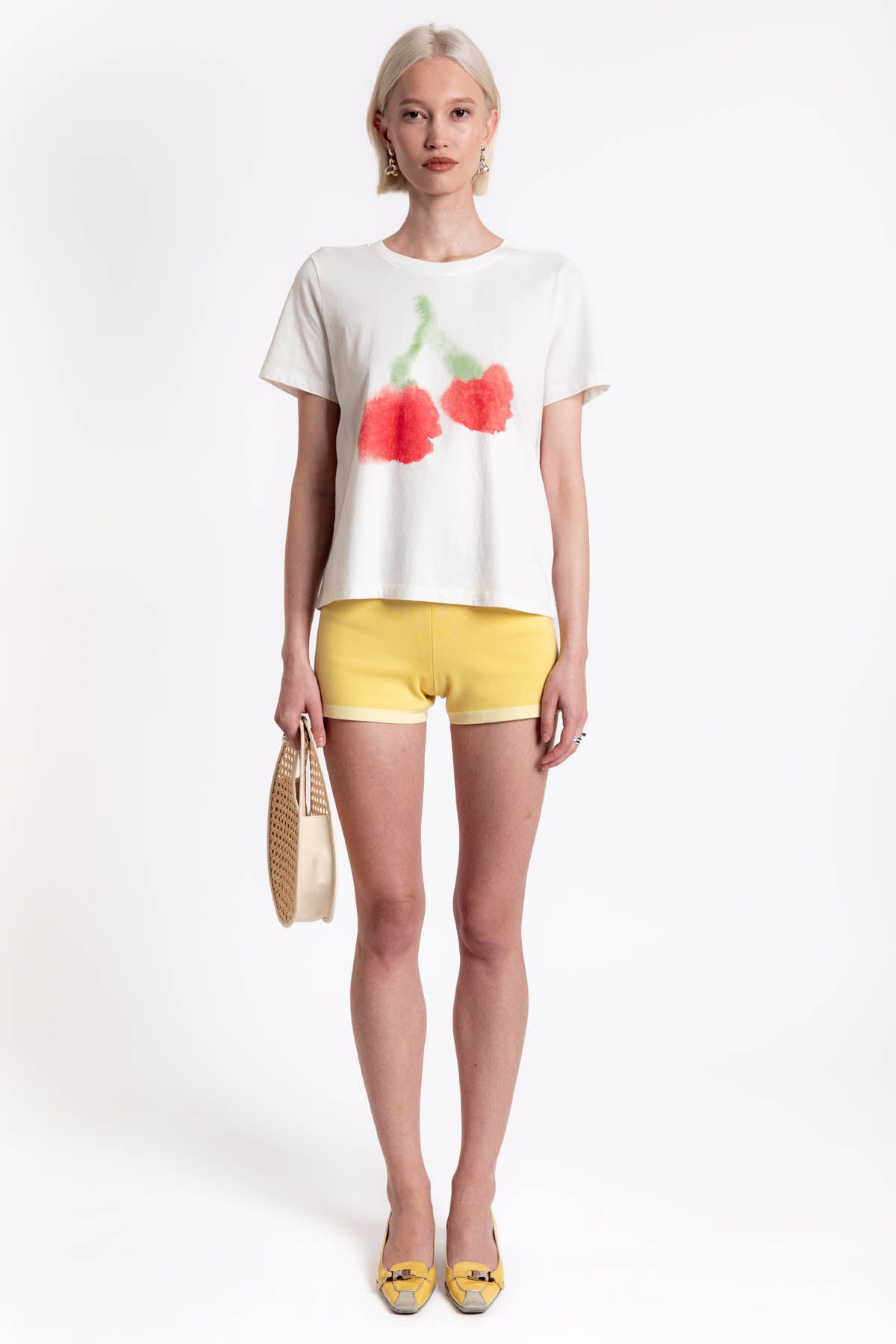 Blurry Cherry Ida Tee - White