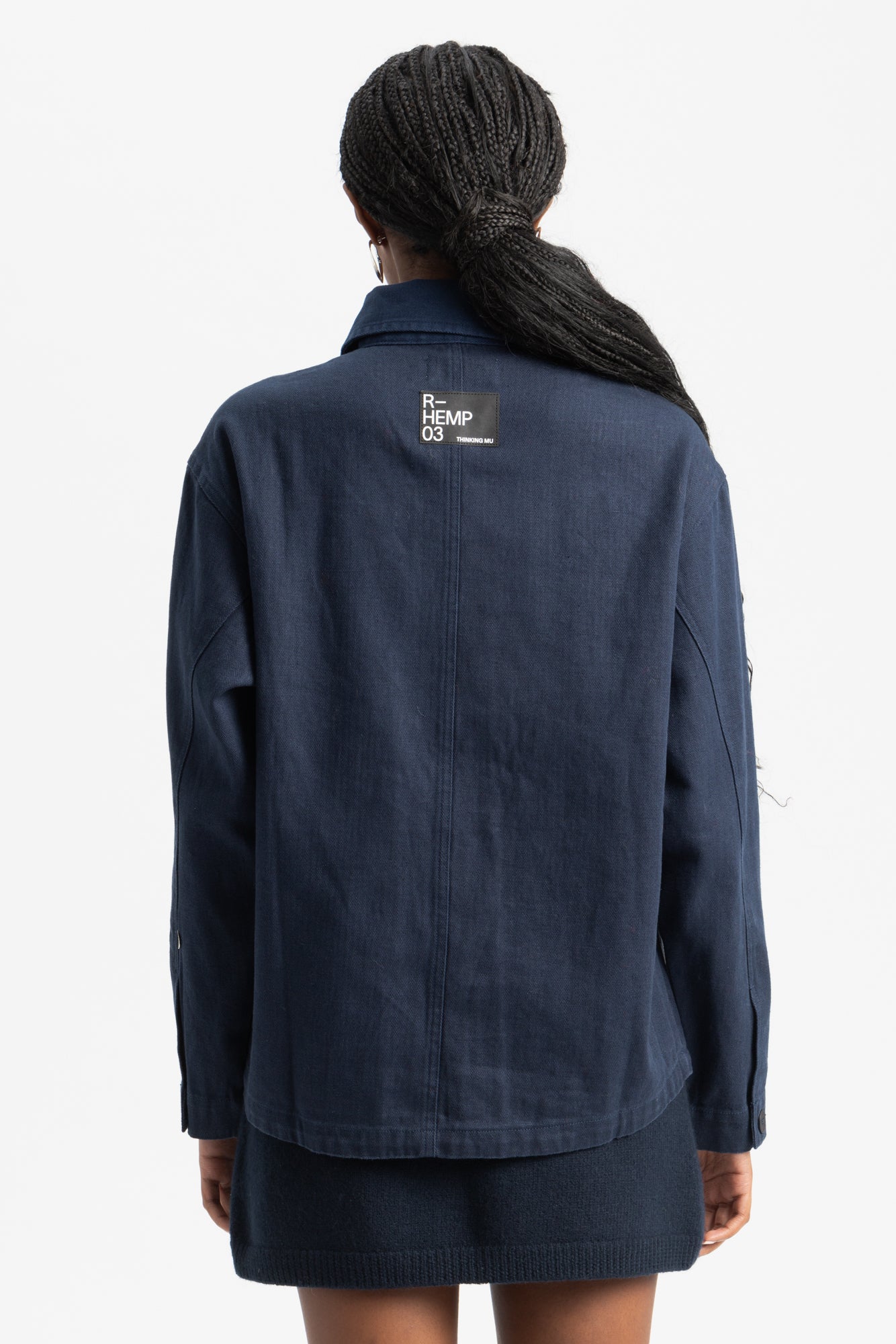 Herringbone Zaha Jacket - Blue Night