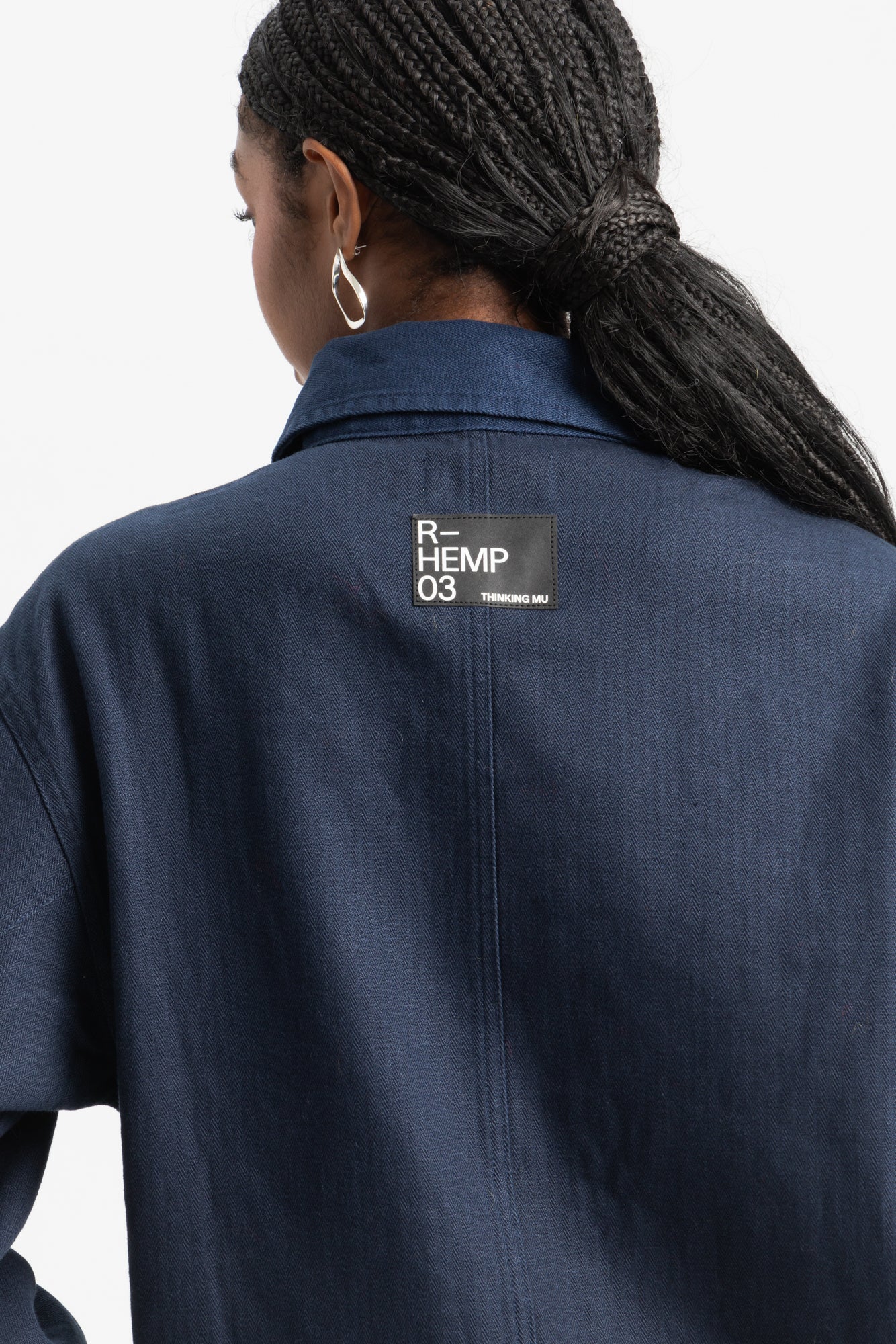 Herringbone Zaha Jacket - Blue Night